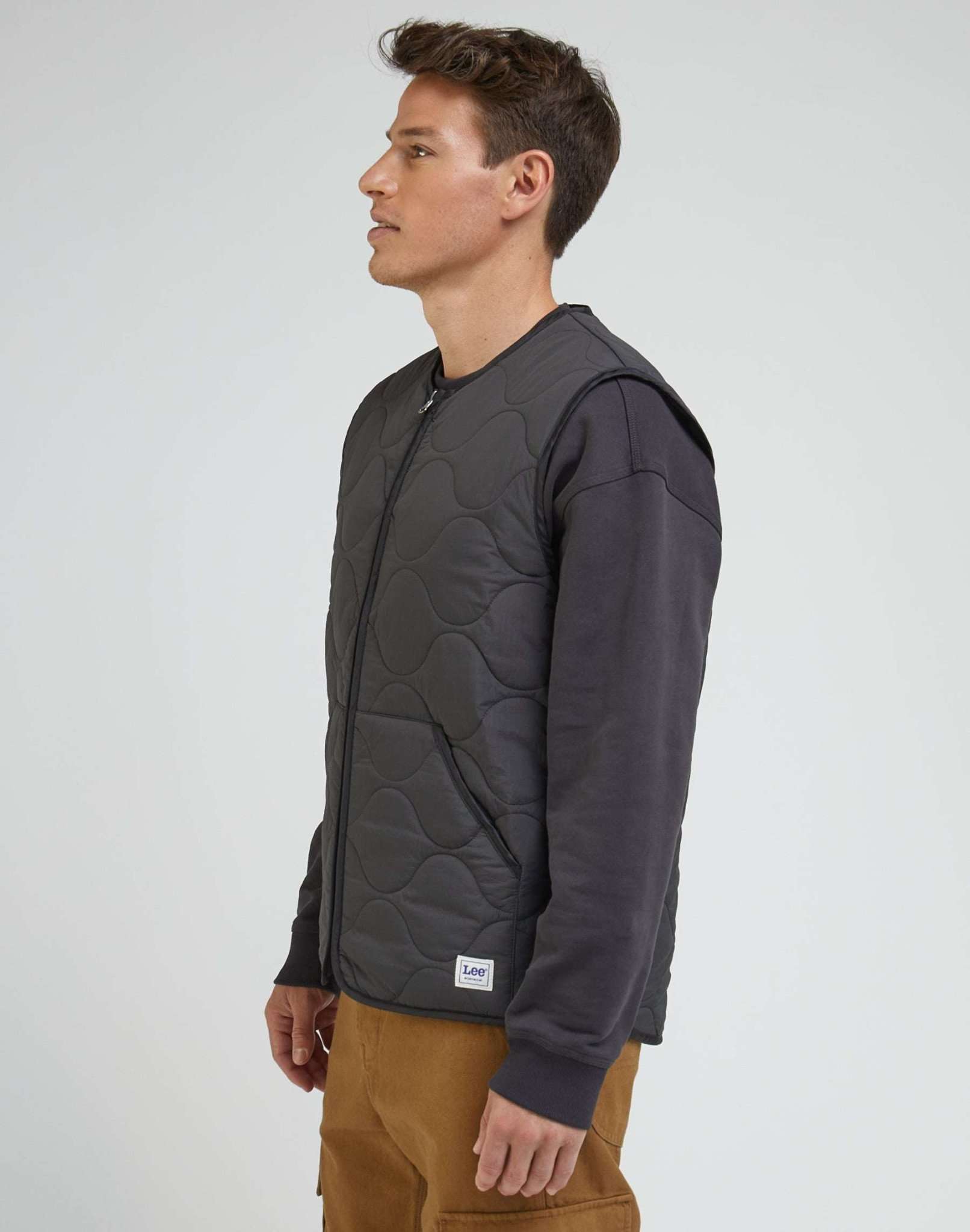 Vest in Washed Black Jackets Lee   