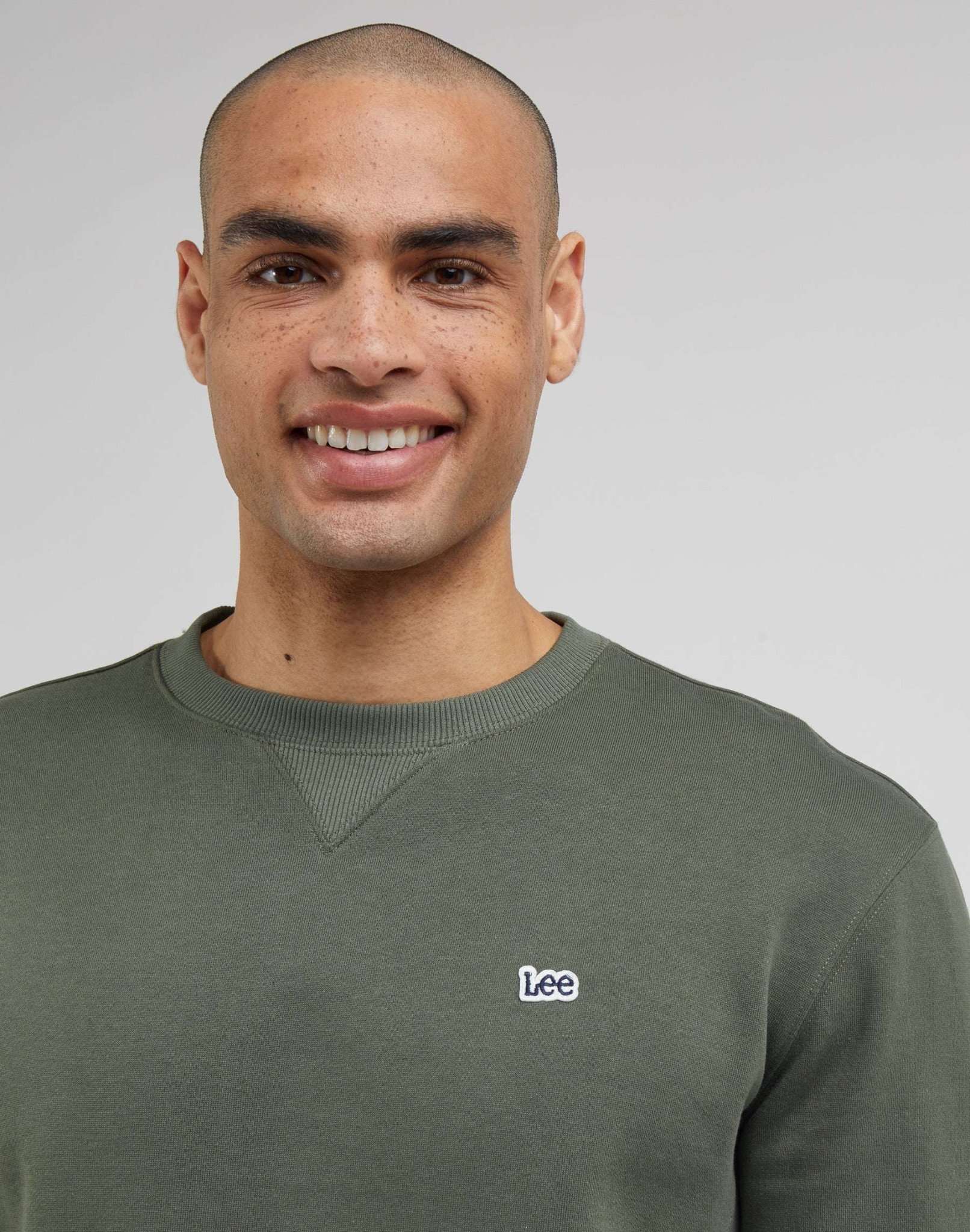 Plain Crew Sweatshirt in Olive Grove Sweatshirts Lee   