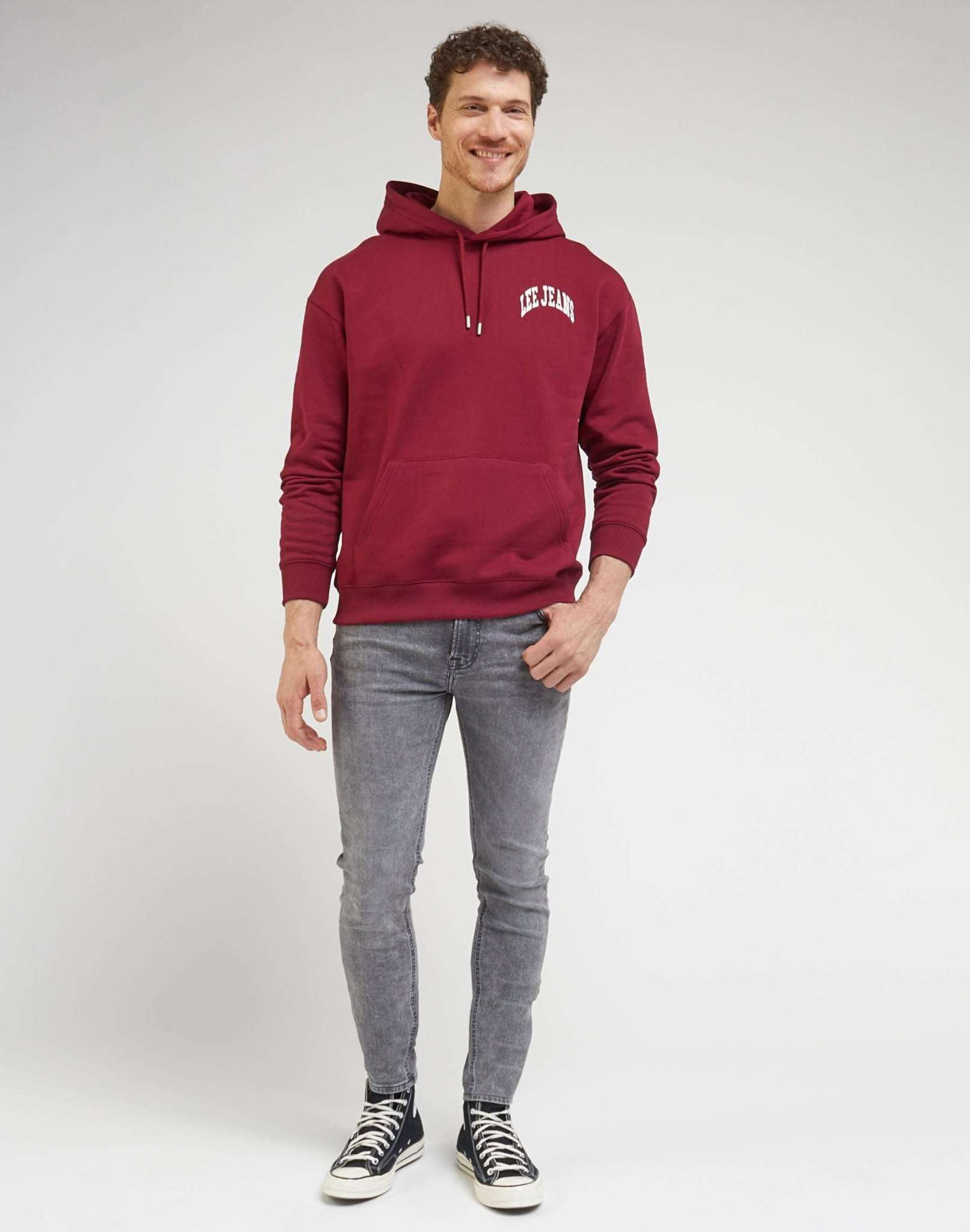 Varsity Hoodie in Port Hooded Sweater Lee   