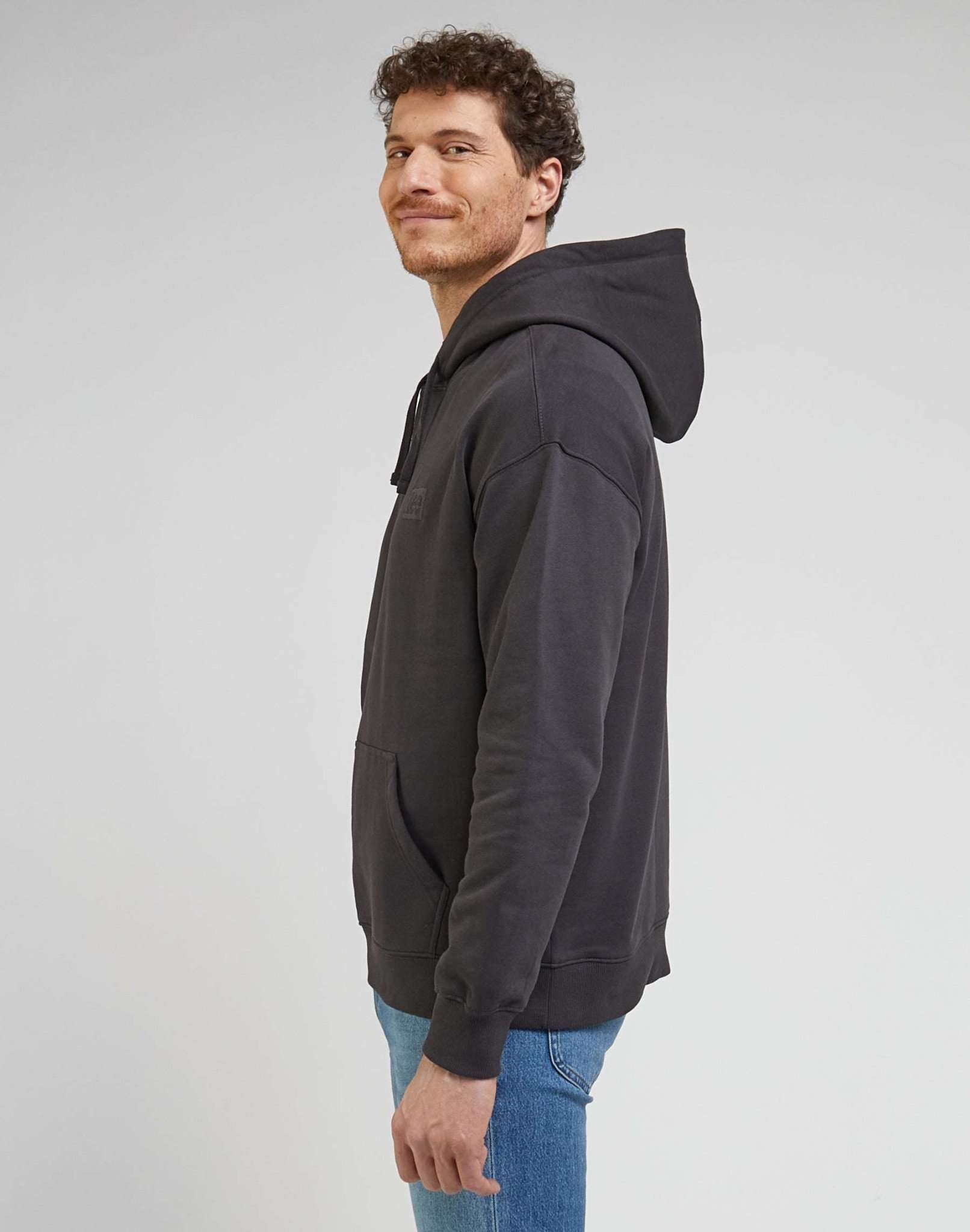 Core Loose Hoodie in Washed Black Hoodie Lee   