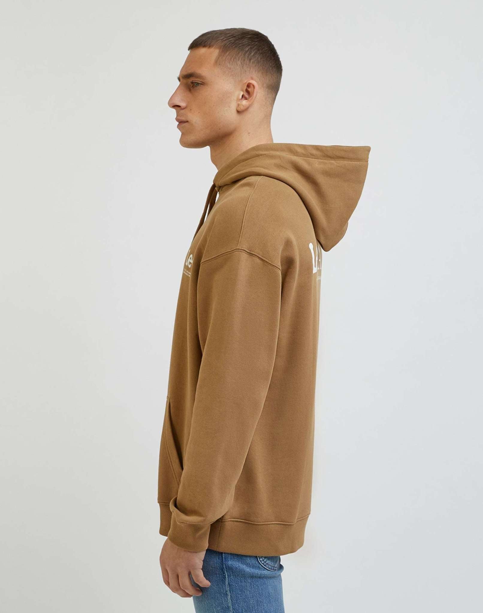 Loose Logo Hoodie in Clay Hooded Sweater Lee   