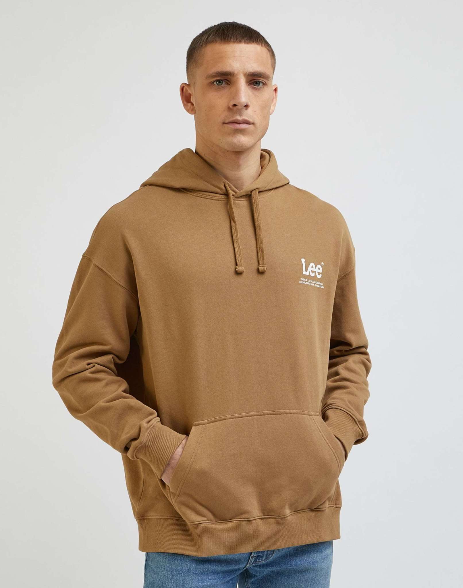 Loose Logo Hoodie in Clay Hooded Sweater Lee   