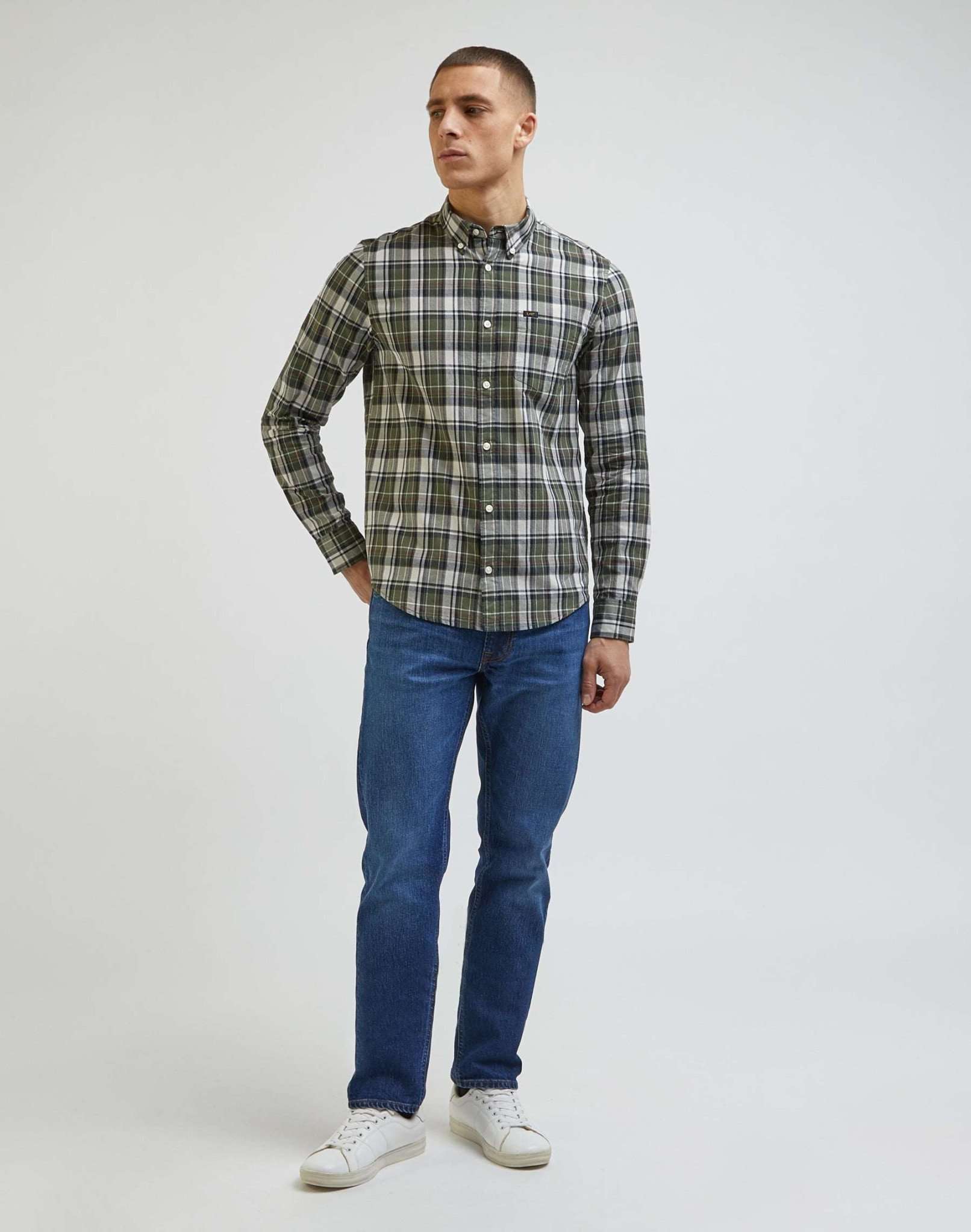 Lee Button Down in Olive Grove Shirts Lee   