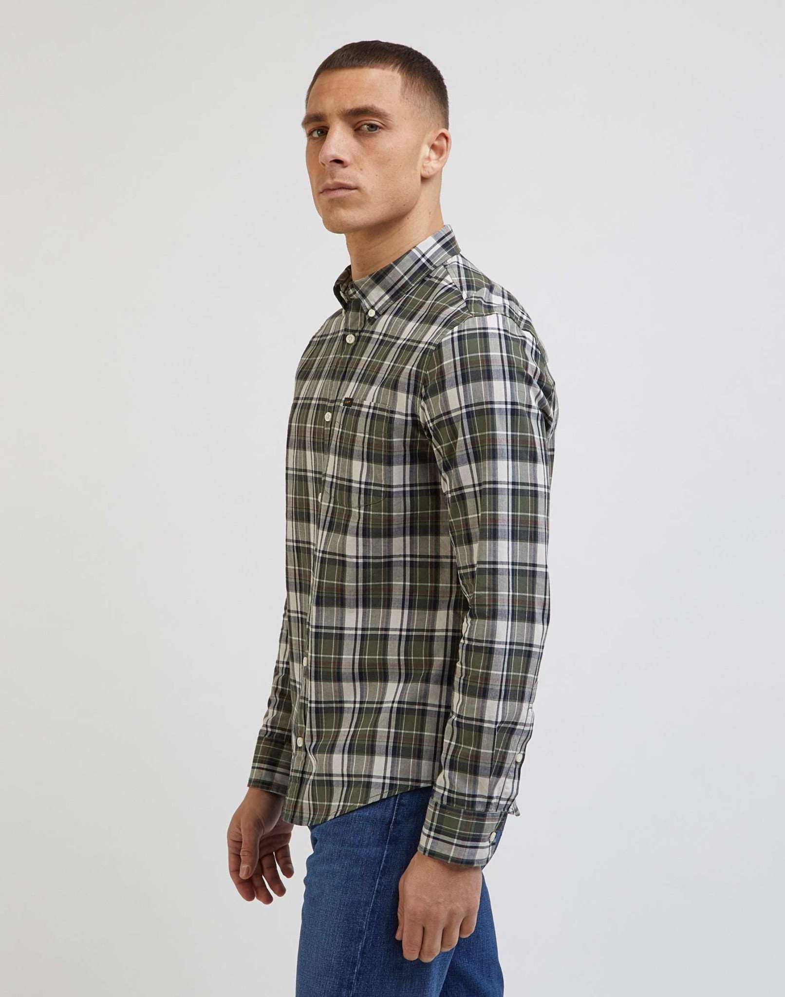 Lee Button Down in Olive Grove Shirts Lee   