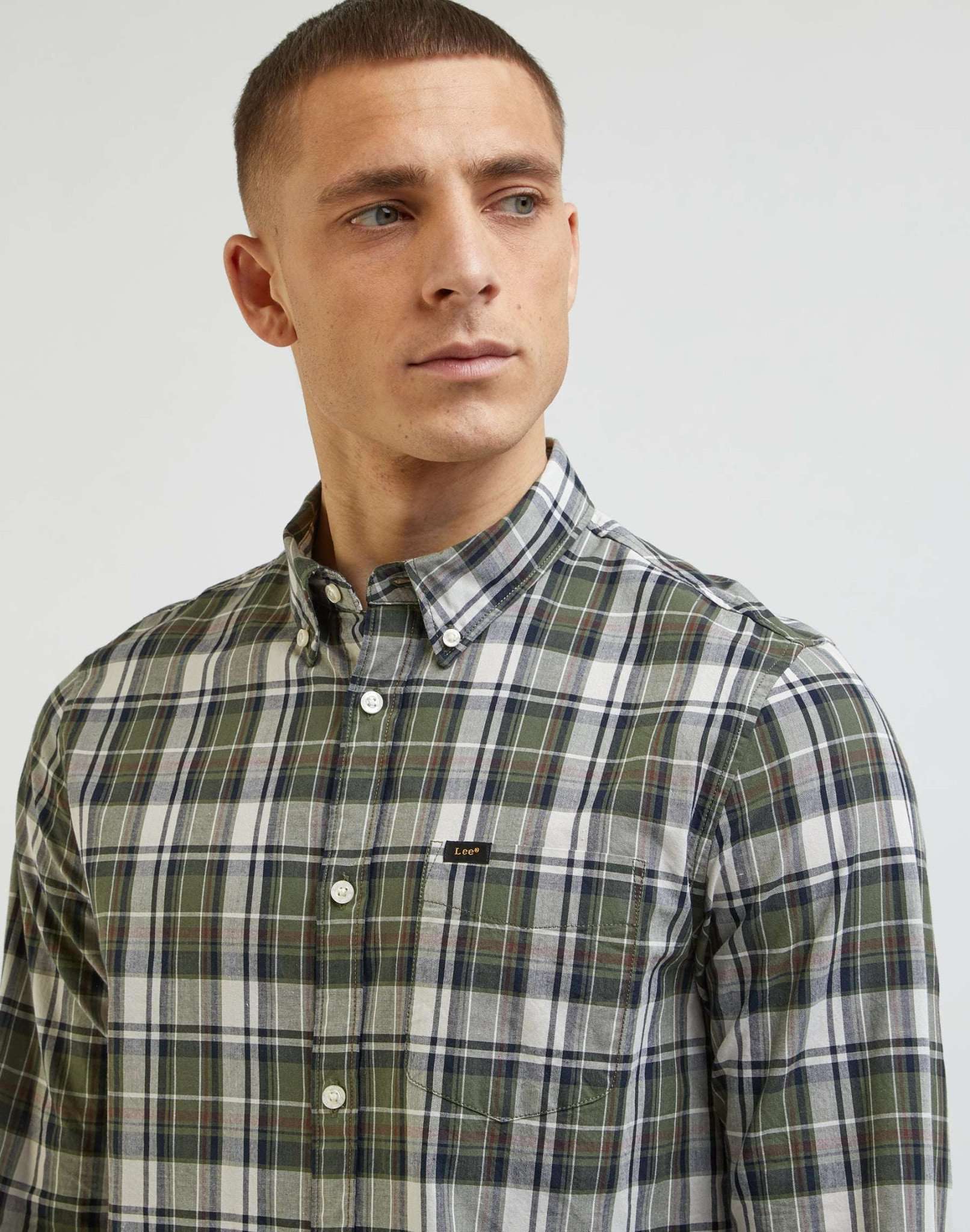 Lee Button Down in Olive Grove Shirts Lee   