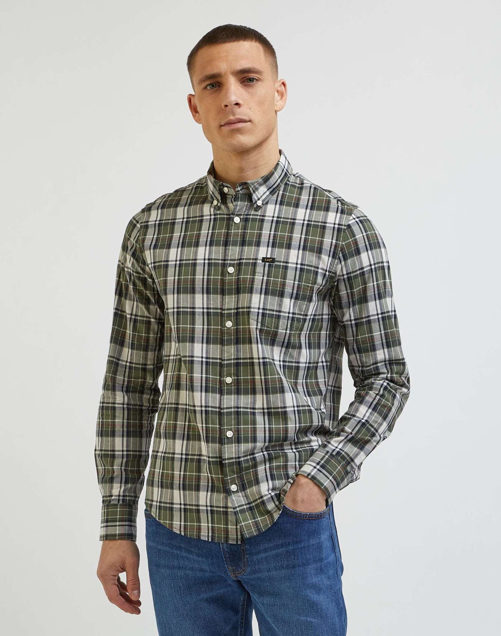 Lee Button Down in Olive Grove Shirts Lee   