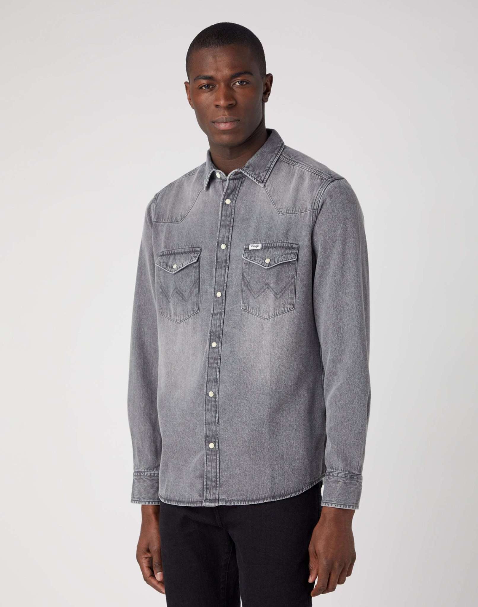 LS Western Shirt in Black Authentic Shirts Wrangler   