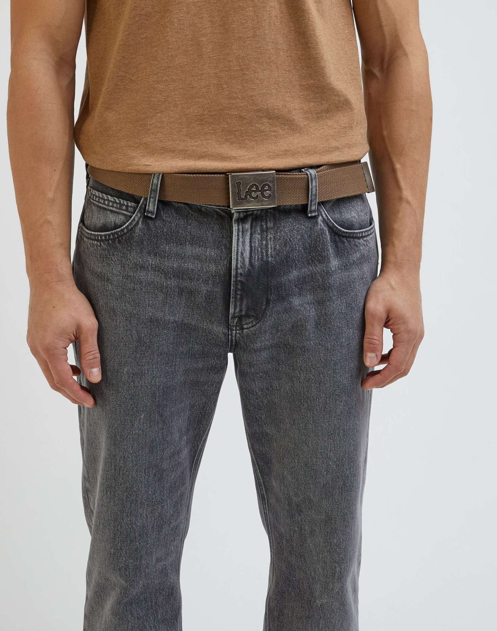 Webbing Belt in Truffle Belt Lee   