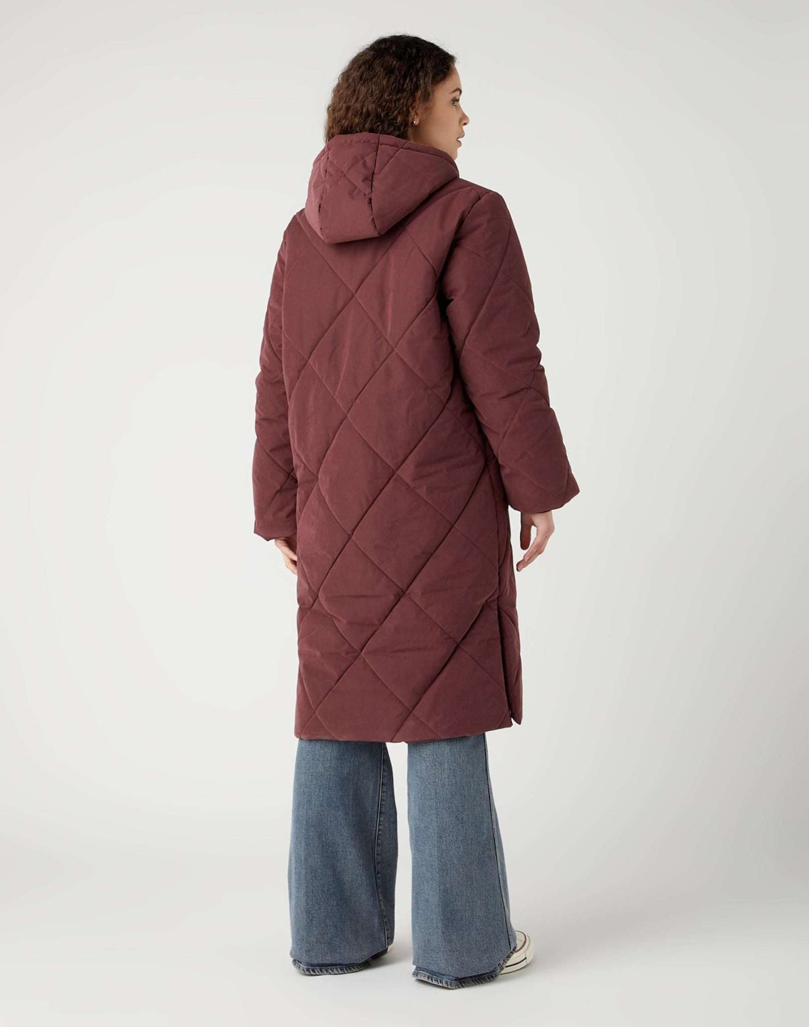 Long Quilted Jacket in Dahlia Jackets Wrangler   