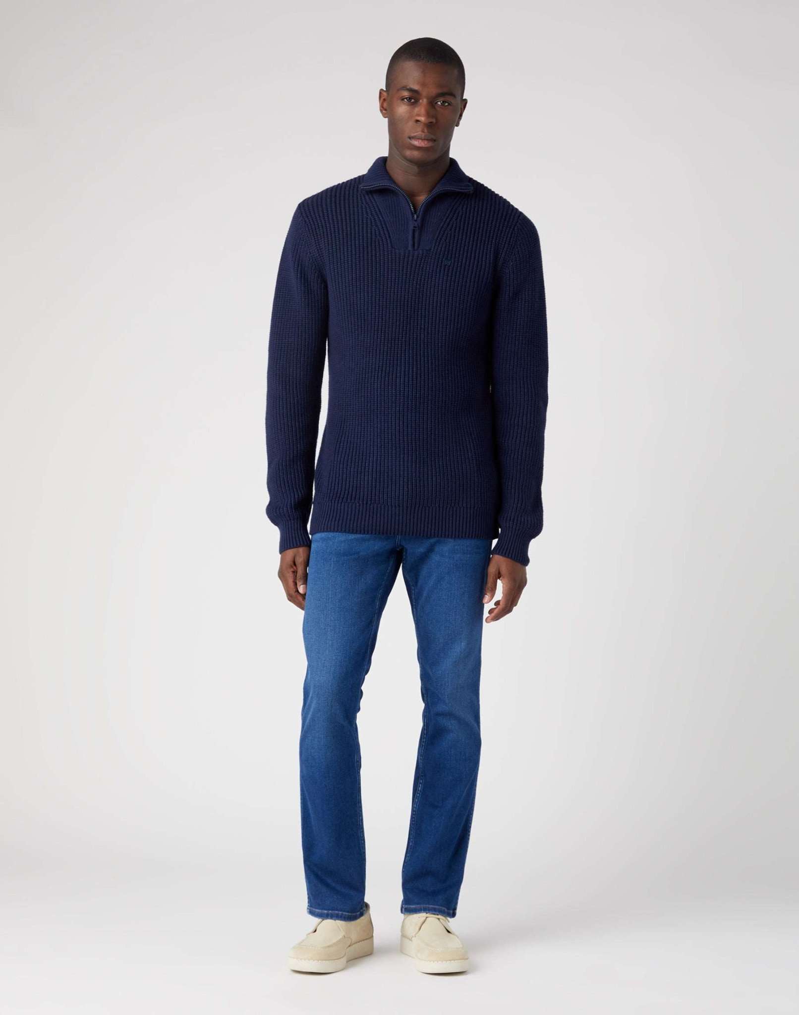 Half Zip Knit in Navy Sweater Wrangler   