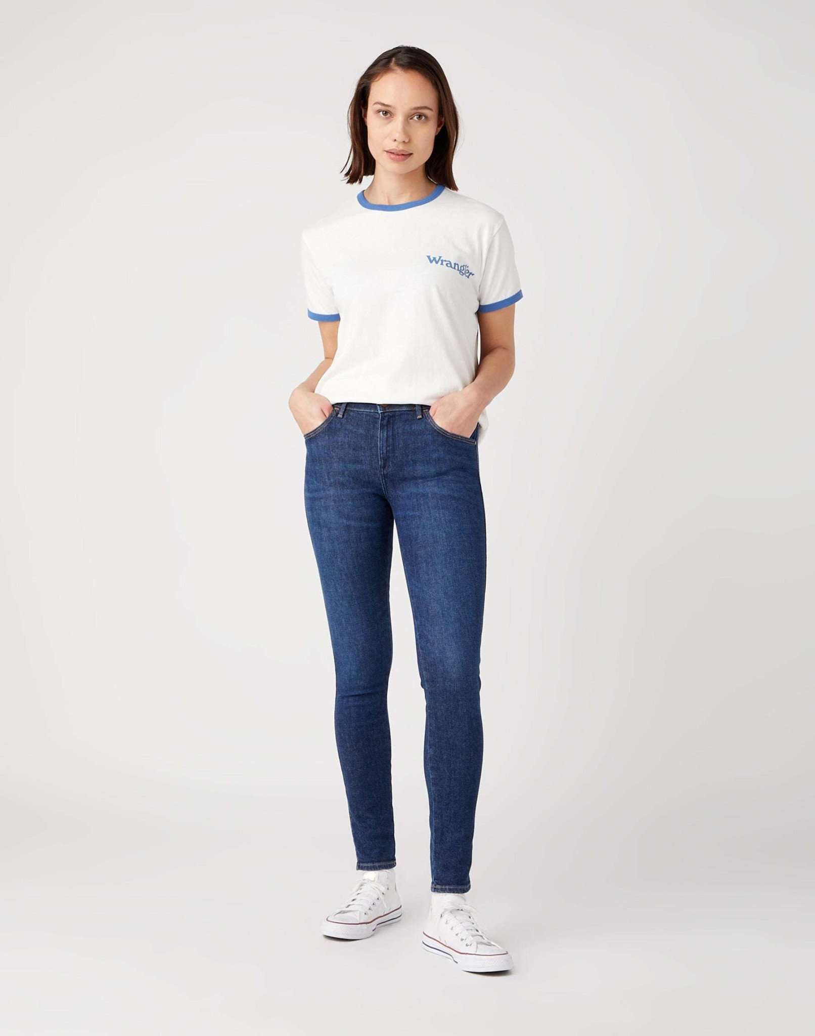 Relaxed Ringer Tee in Worn White T-Shirts Wrangler   