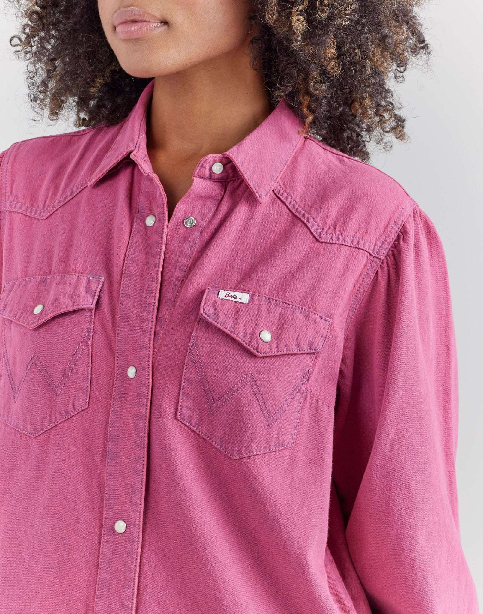 Wrangler X Barbie™ - Shirt Dress in Dreamy Pink Dresses Wrangler   