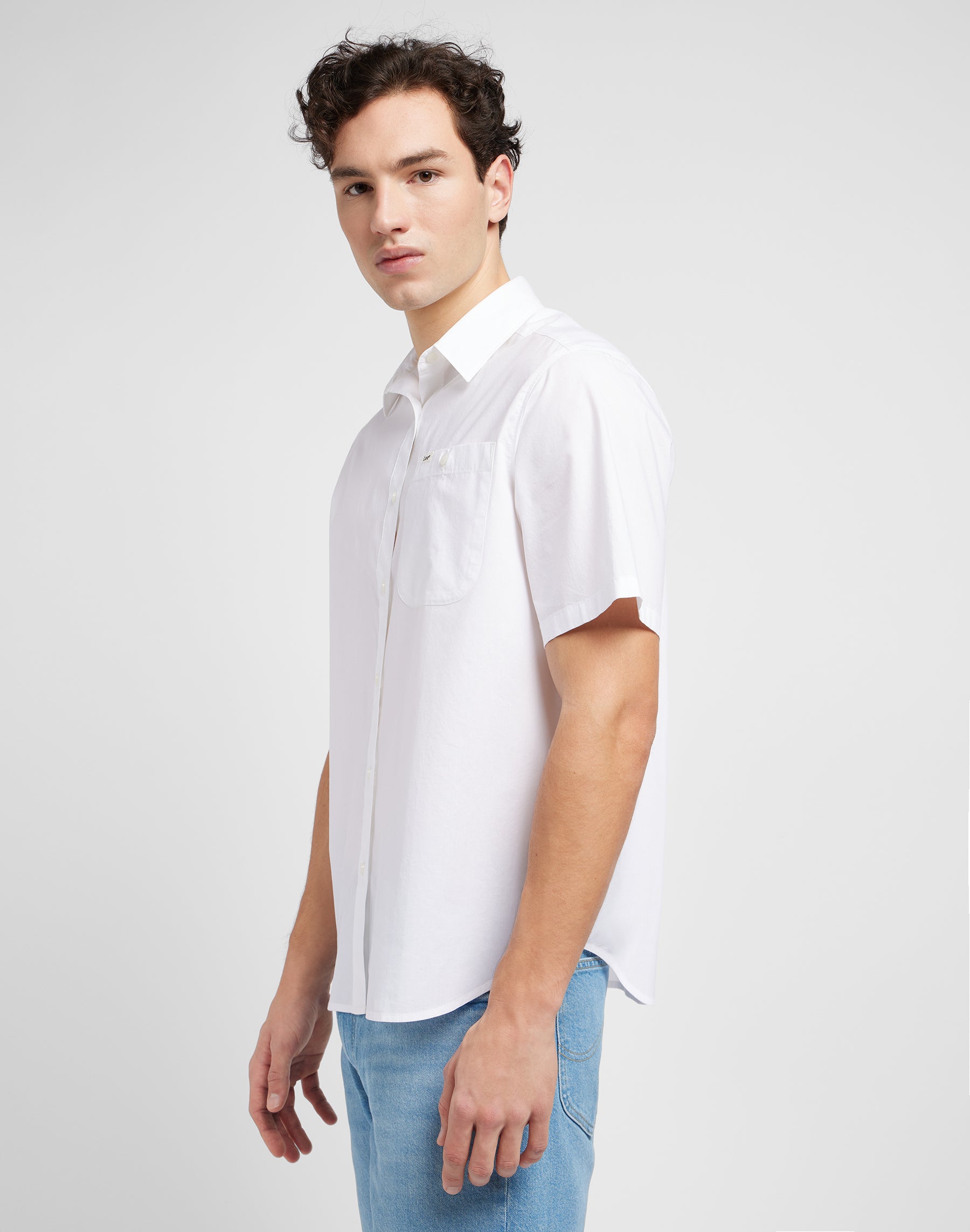 Patch Shirt in Bright White Shirts Lee   