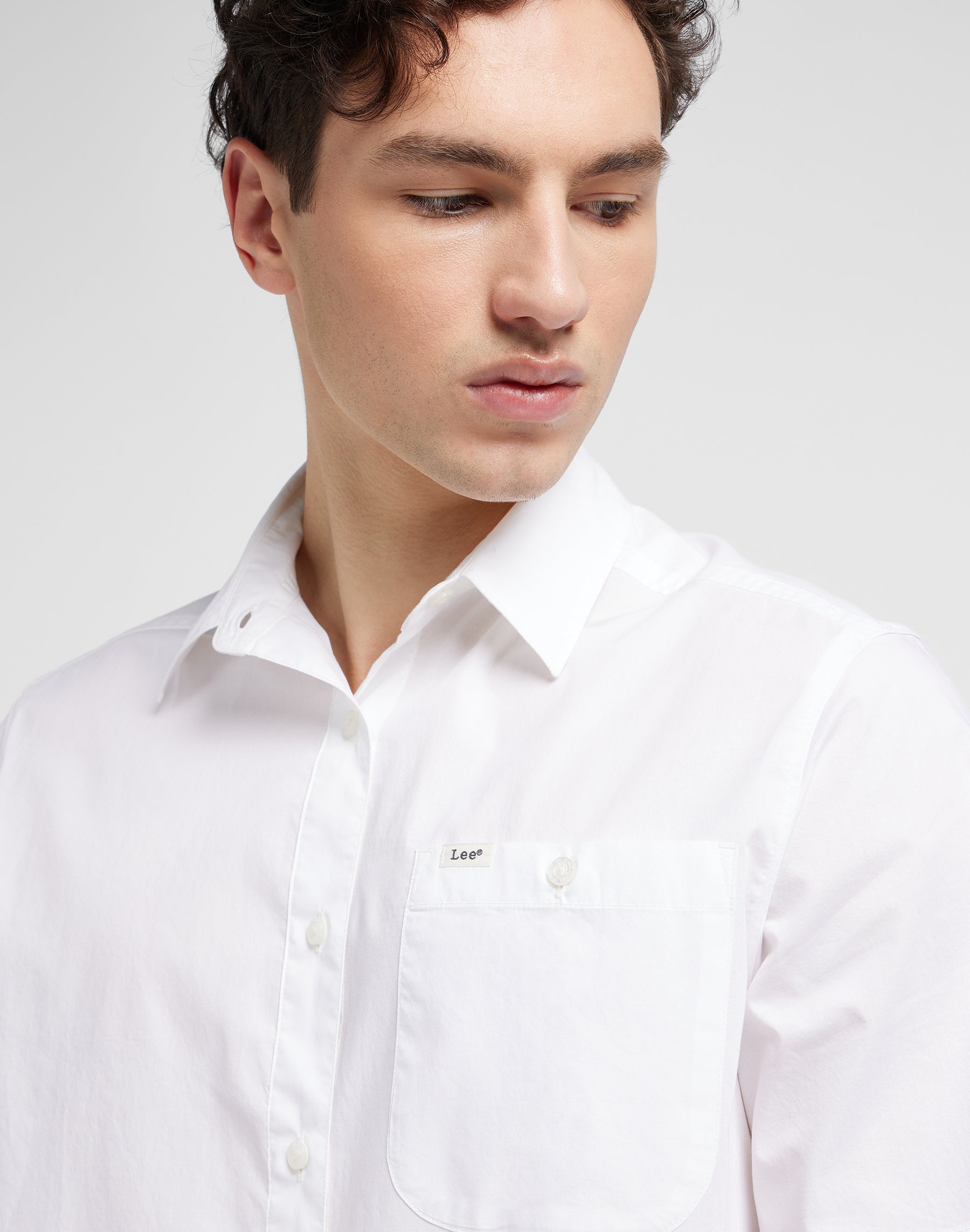 Patch Shirt in Bright White Shirts Lee   