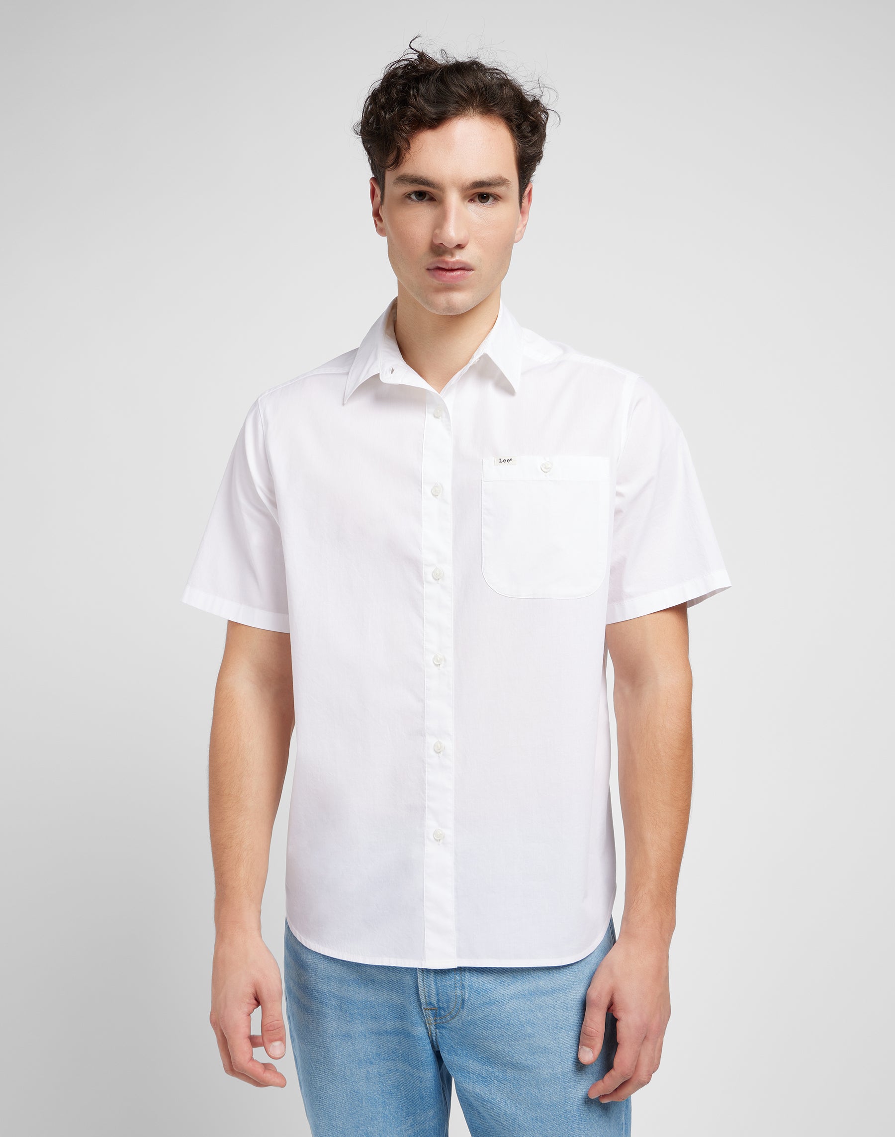 Patch Shirt in Bright White Shirts Lee   