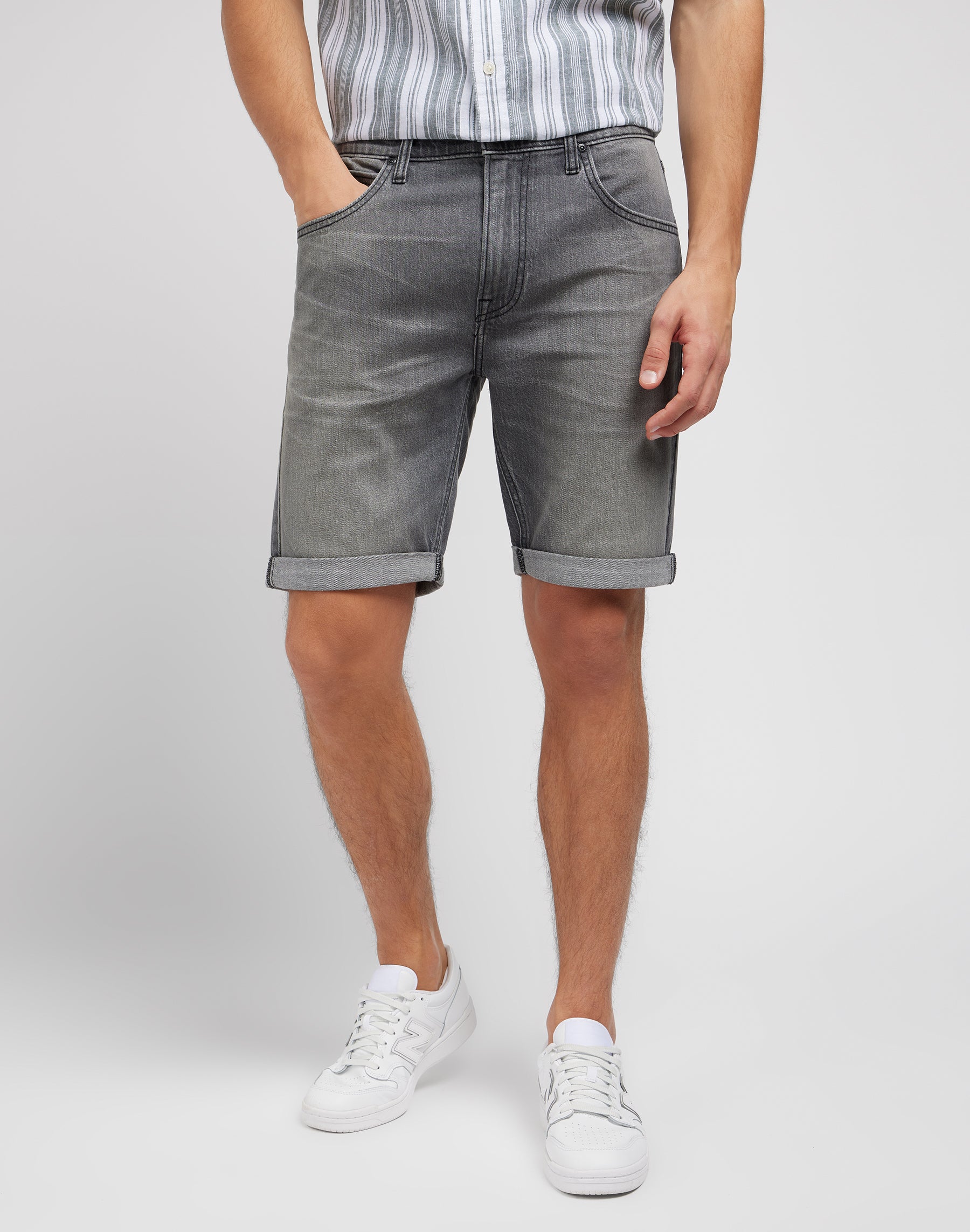 5 pocket shorts in washed gray denim shorts Lee   