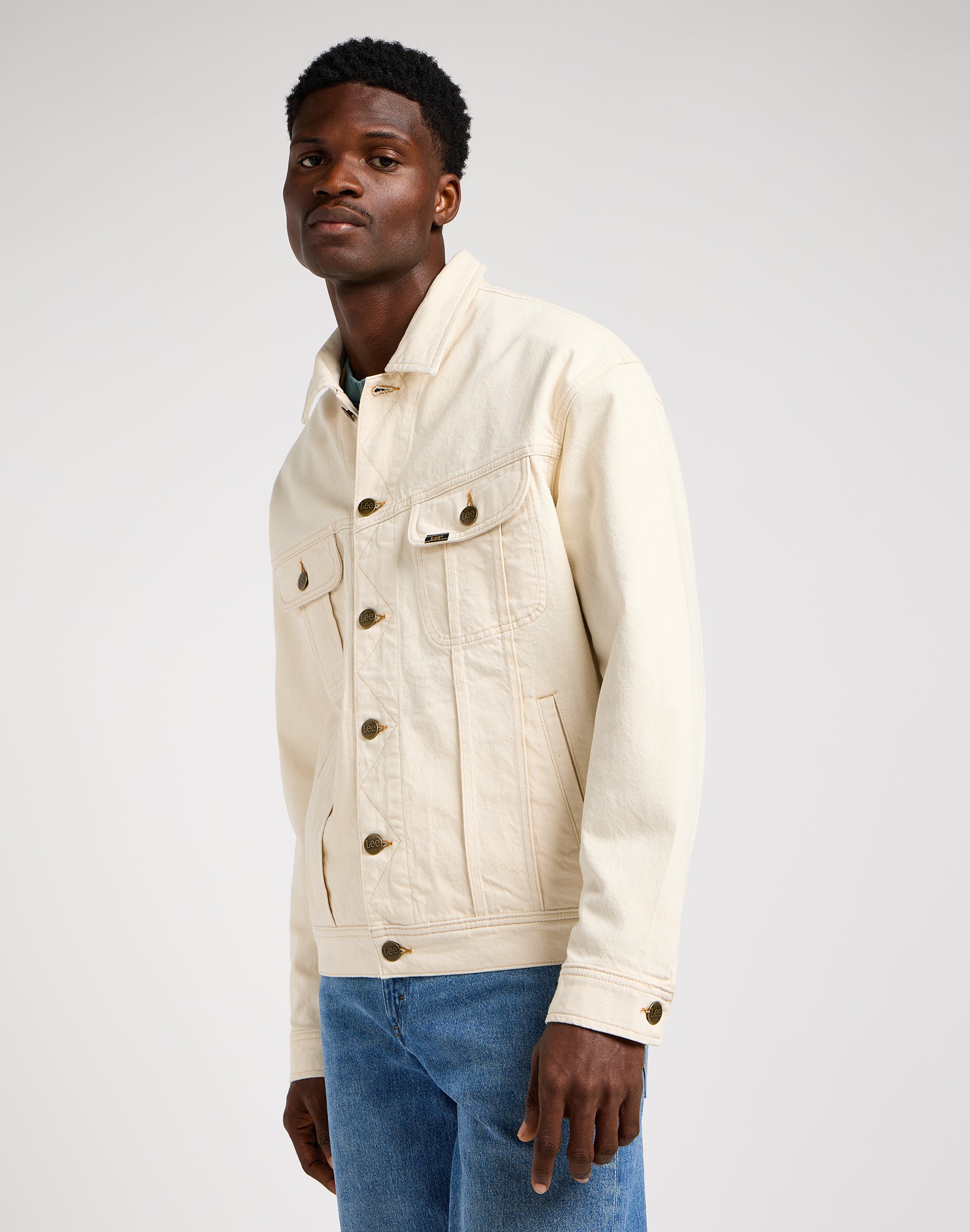 Relaxed Rider Jacket in Off White Jackets Lee   