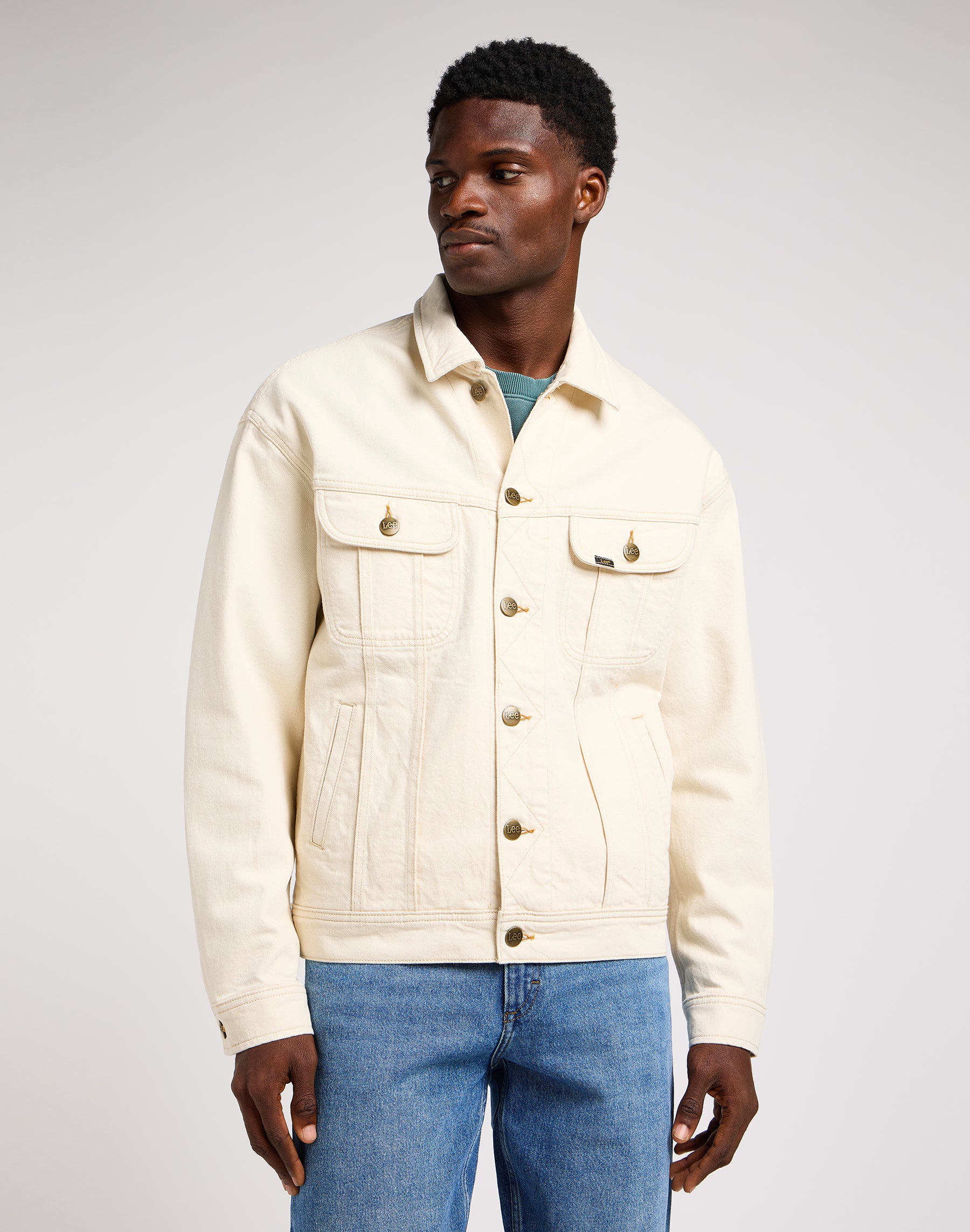 Relaxed Rider Jacket in Off White Jackets Lee   