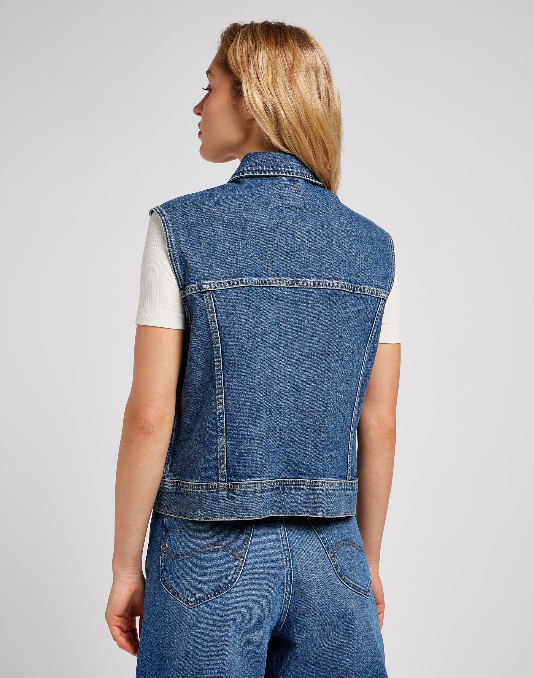 Sleeveless Rider Jacket in Classic Indigo Jackets Lee   