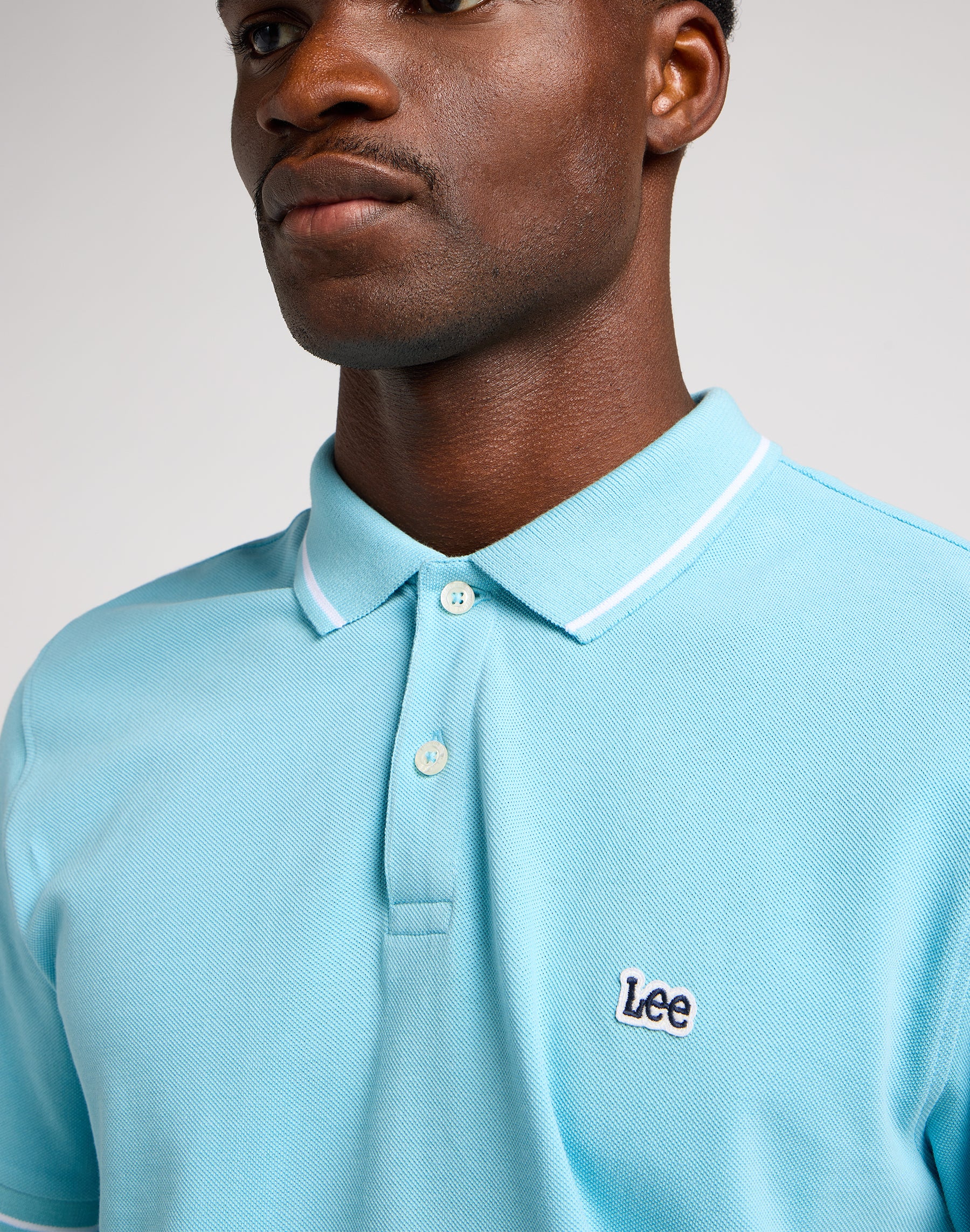 Pique Polo in Preppy Blue Polos Lee   