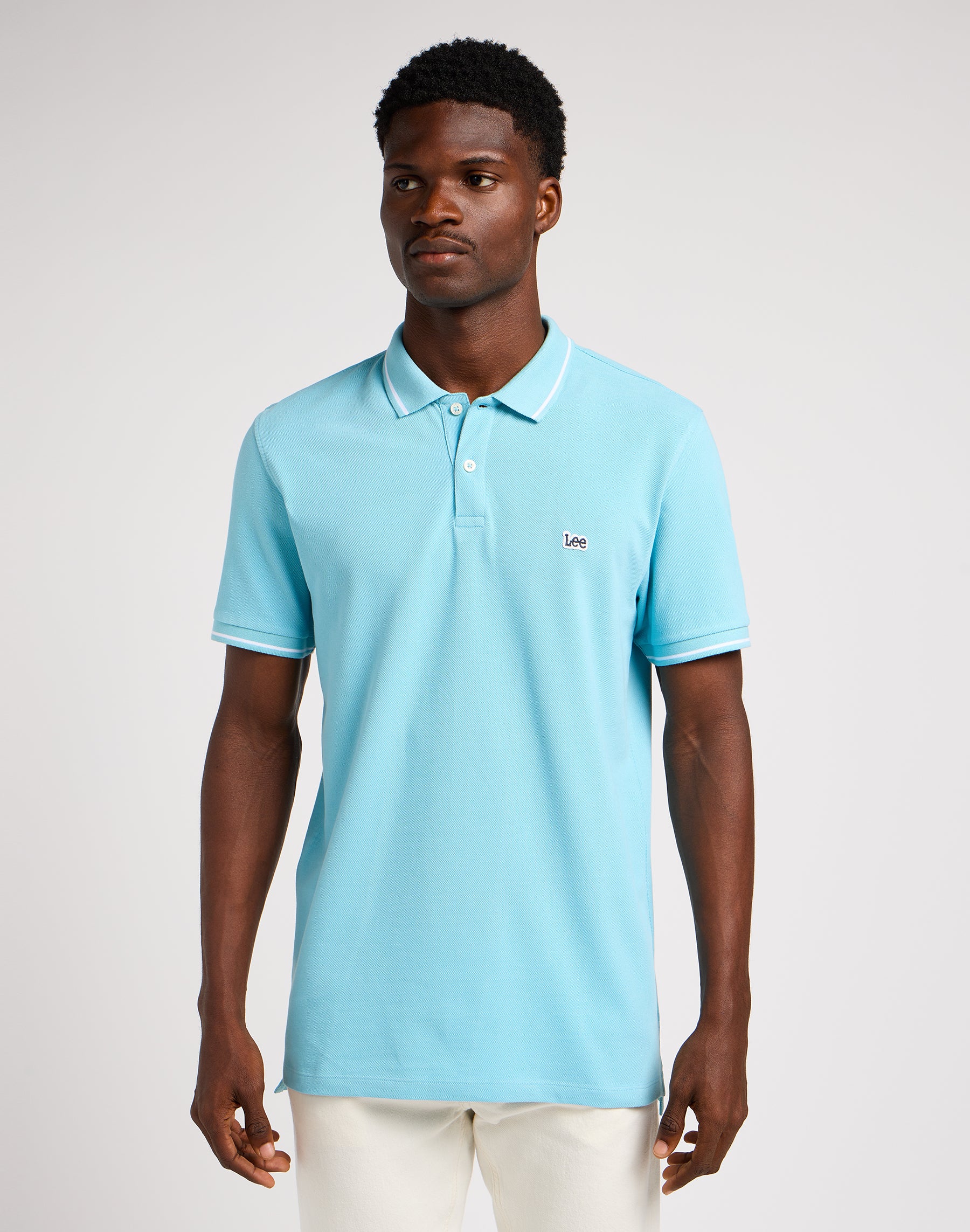 Pique Polo in Preppy Blue Polos Lee   