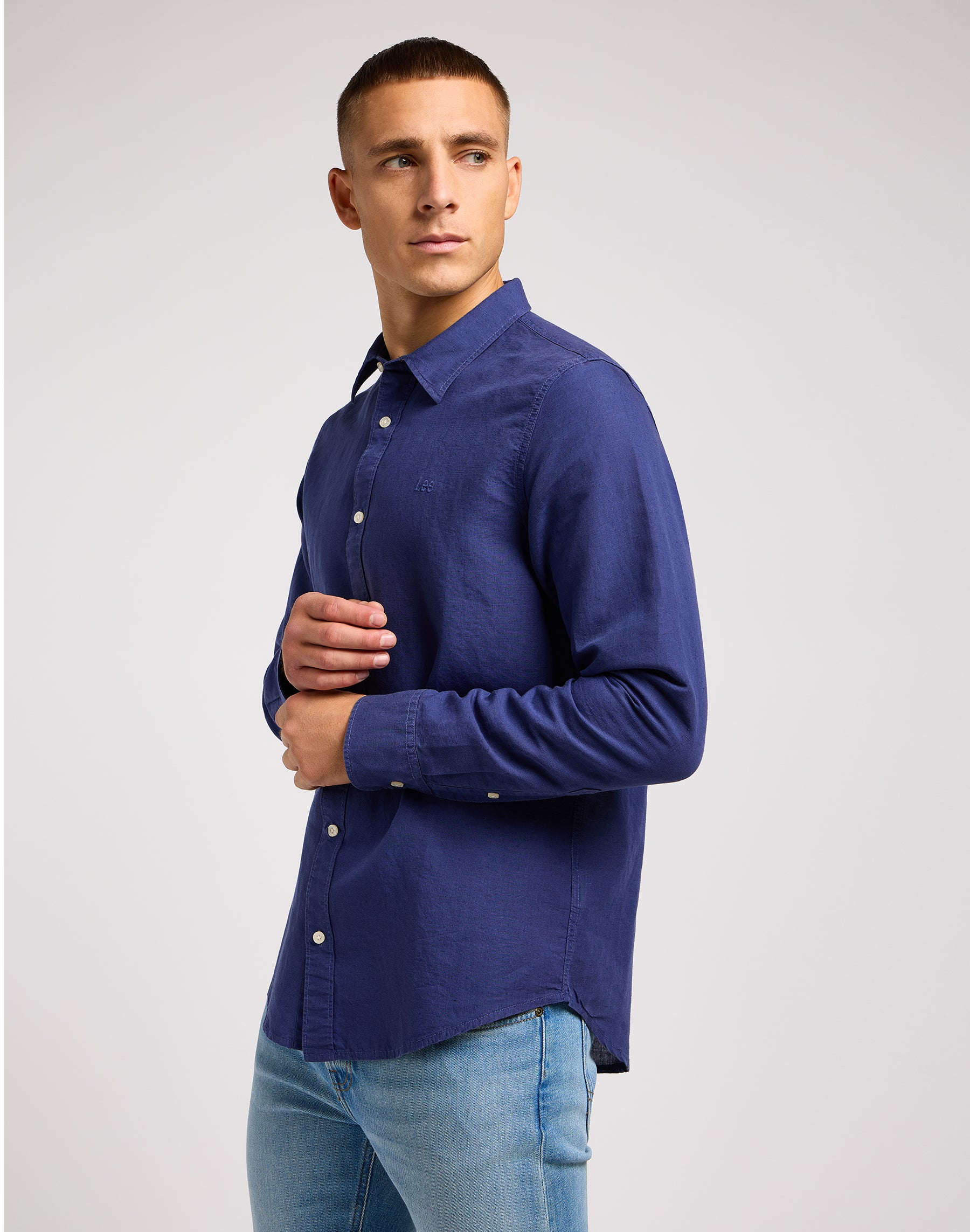 Patch Shirt in Medieval Blue Shirts Lee   