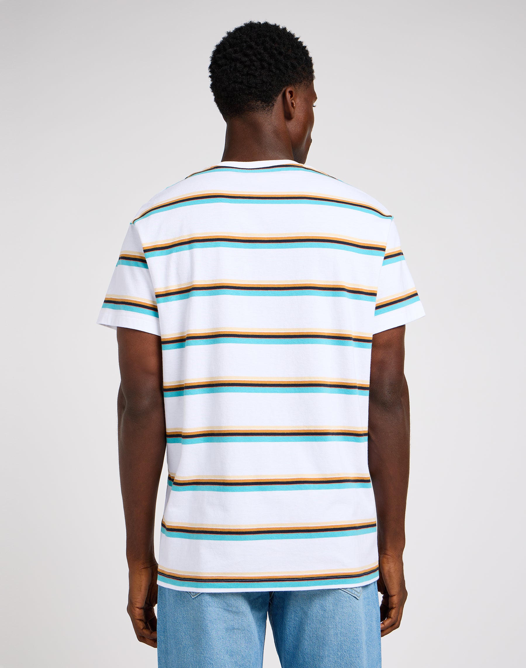 Relaxed Stripe Tee in Bright White T-Shirts Lee   