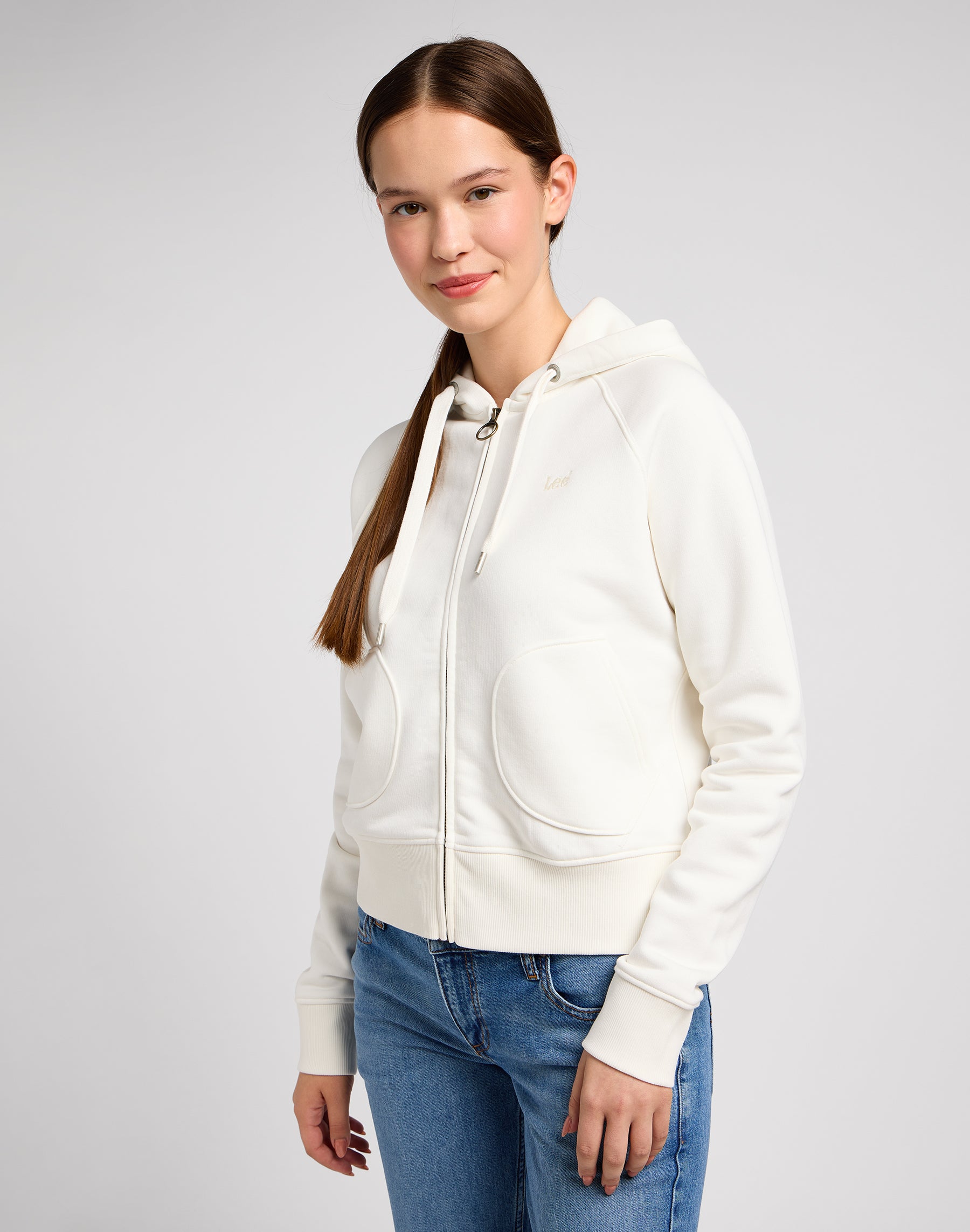 Zip through hoodie in ecru Sweat jackets Lee   