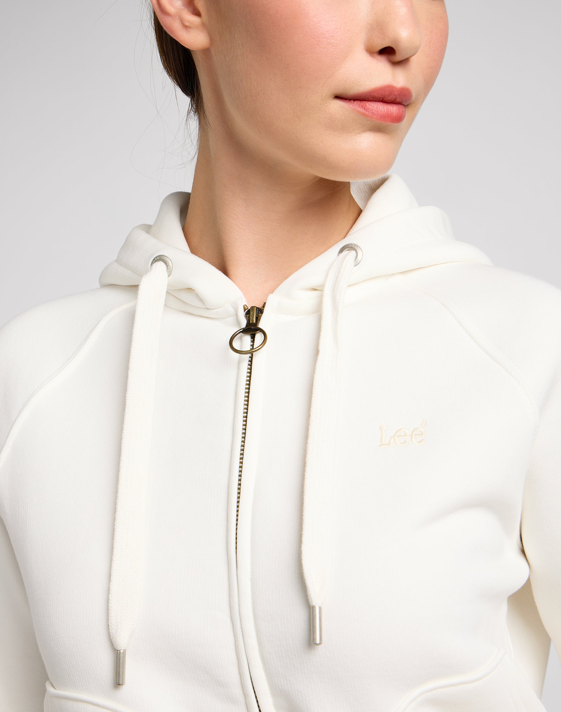 Zip through hoodie in ecru Sweat jackets Lee   