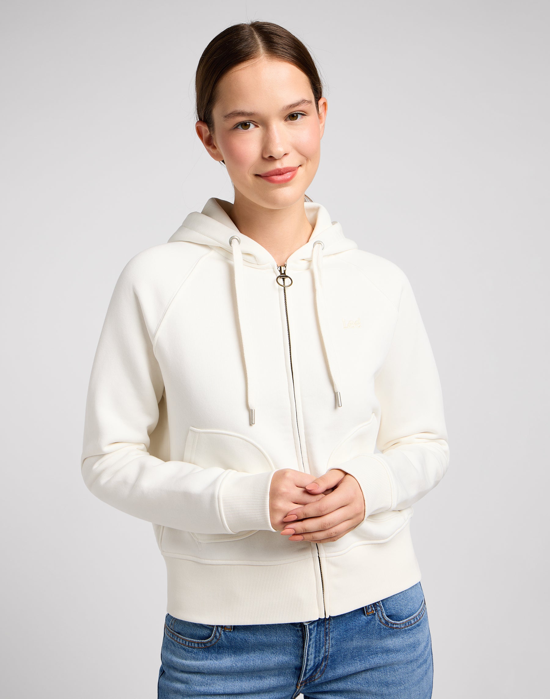 Zip through hoodie in ecru Sweat jackets Lee   