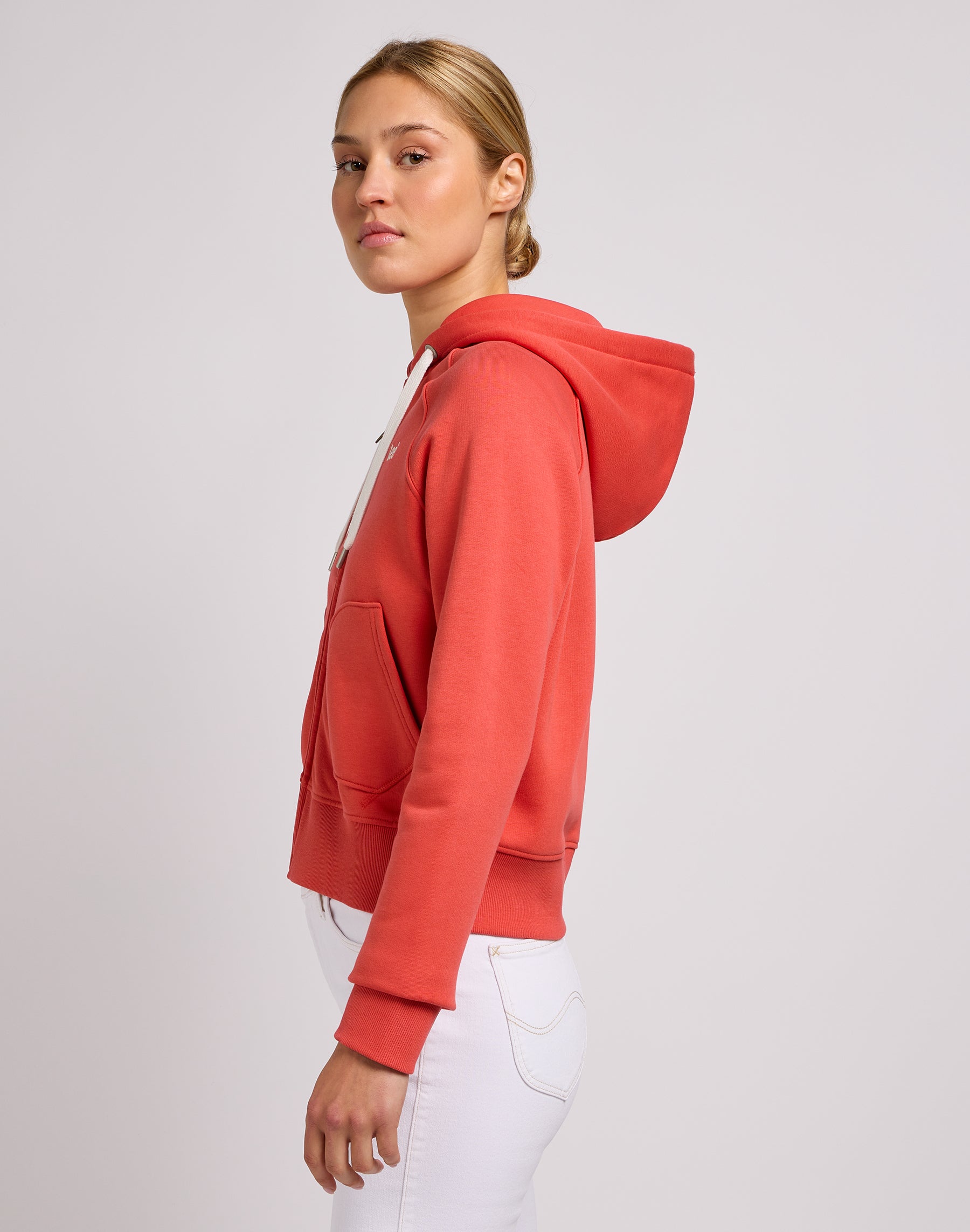 Zip Through Hoodie in Poppy Sweat Jackets Lee   