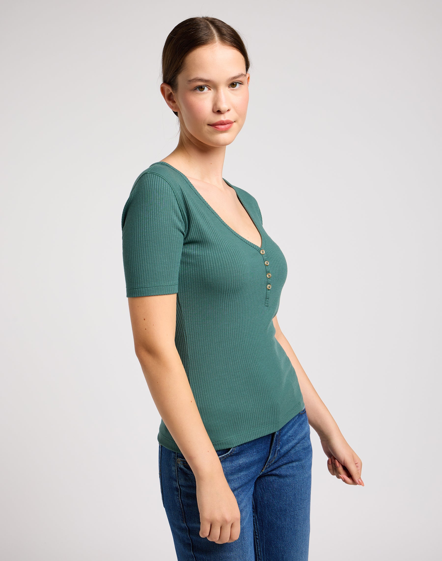 Shortsleeves Henley in Evergreen T-shirts Lee   