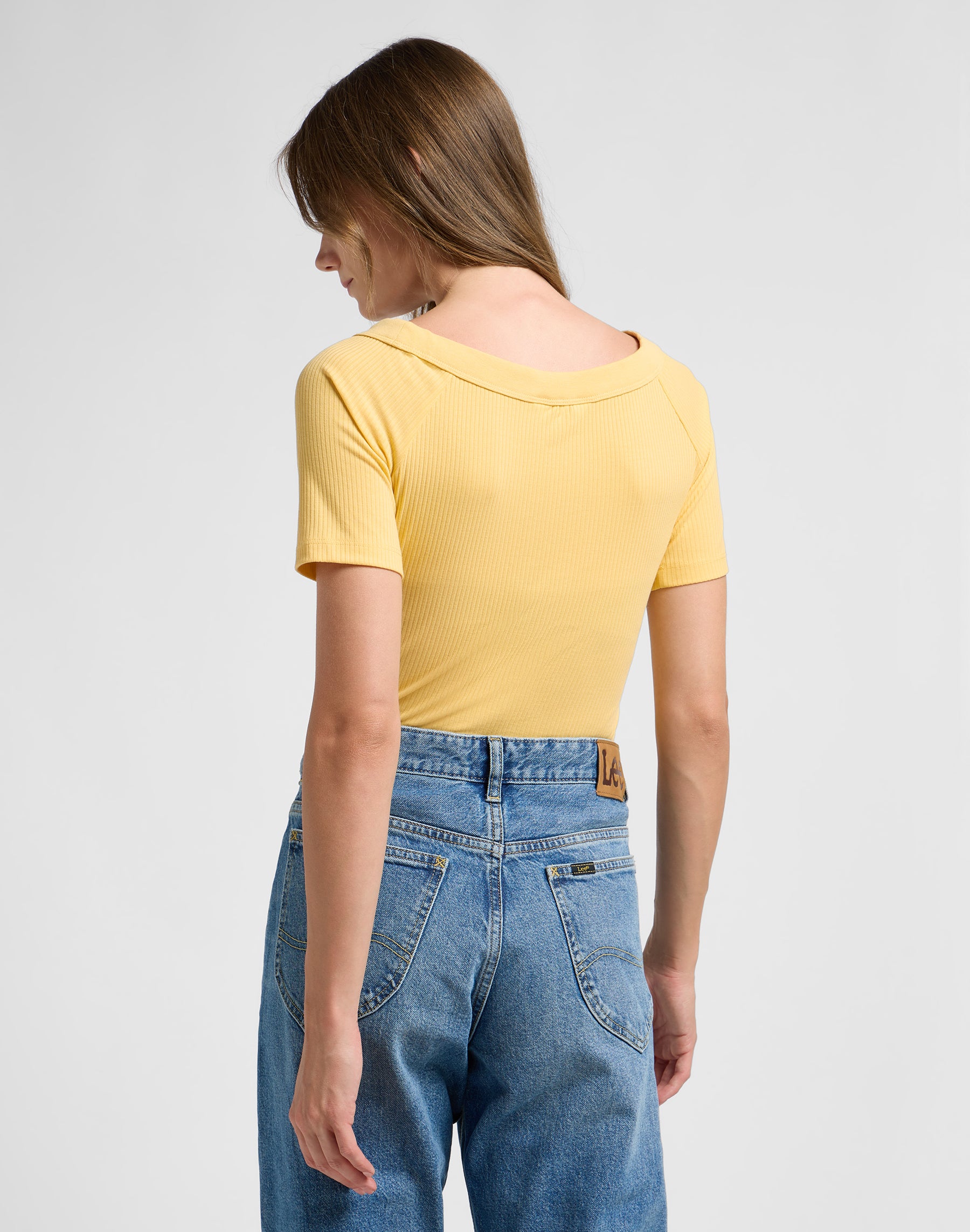 Off The Shoulder Rib in Vermeil T-Shirts Lee   