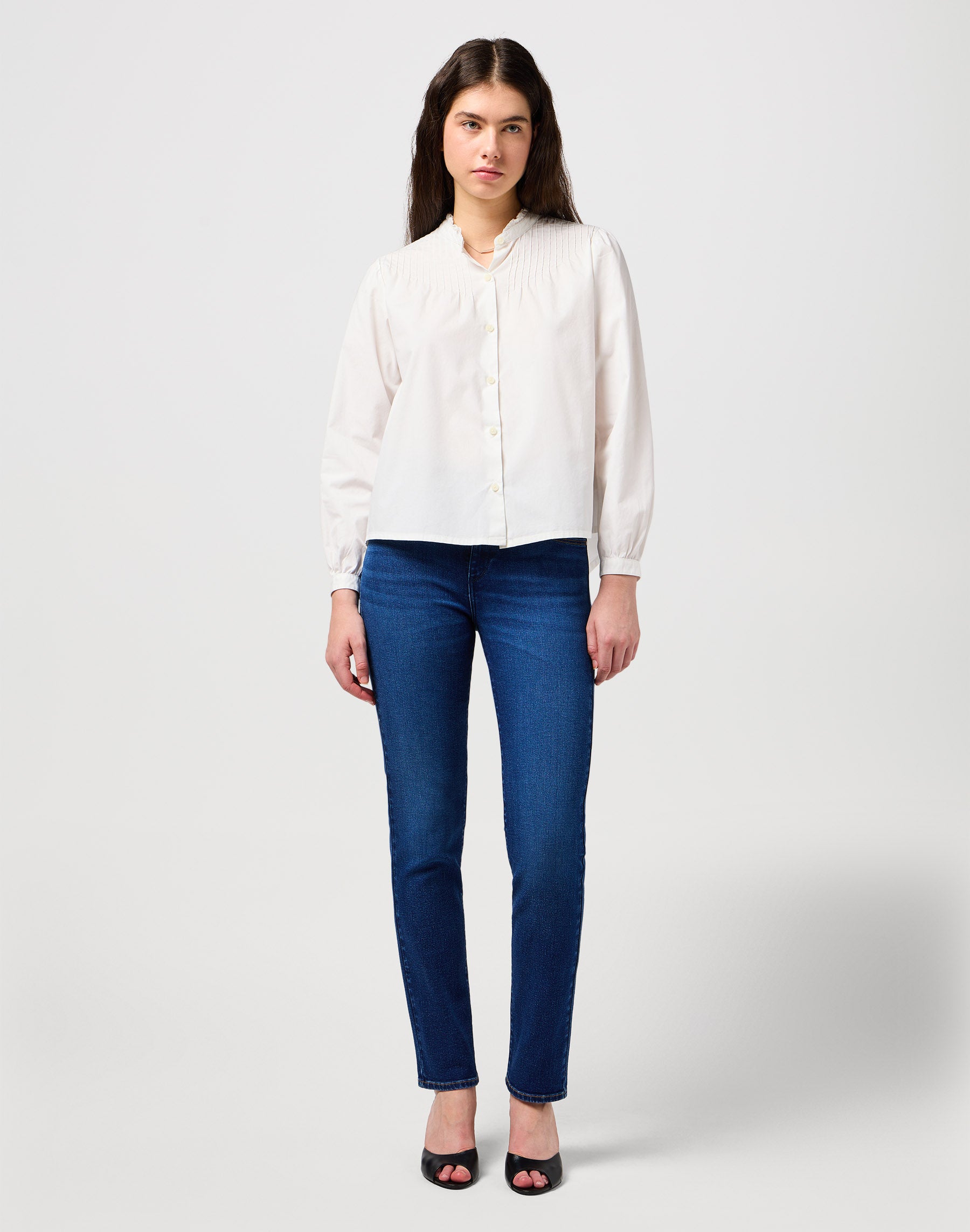 Pintuck Blouse in White Shirts Wrangler   