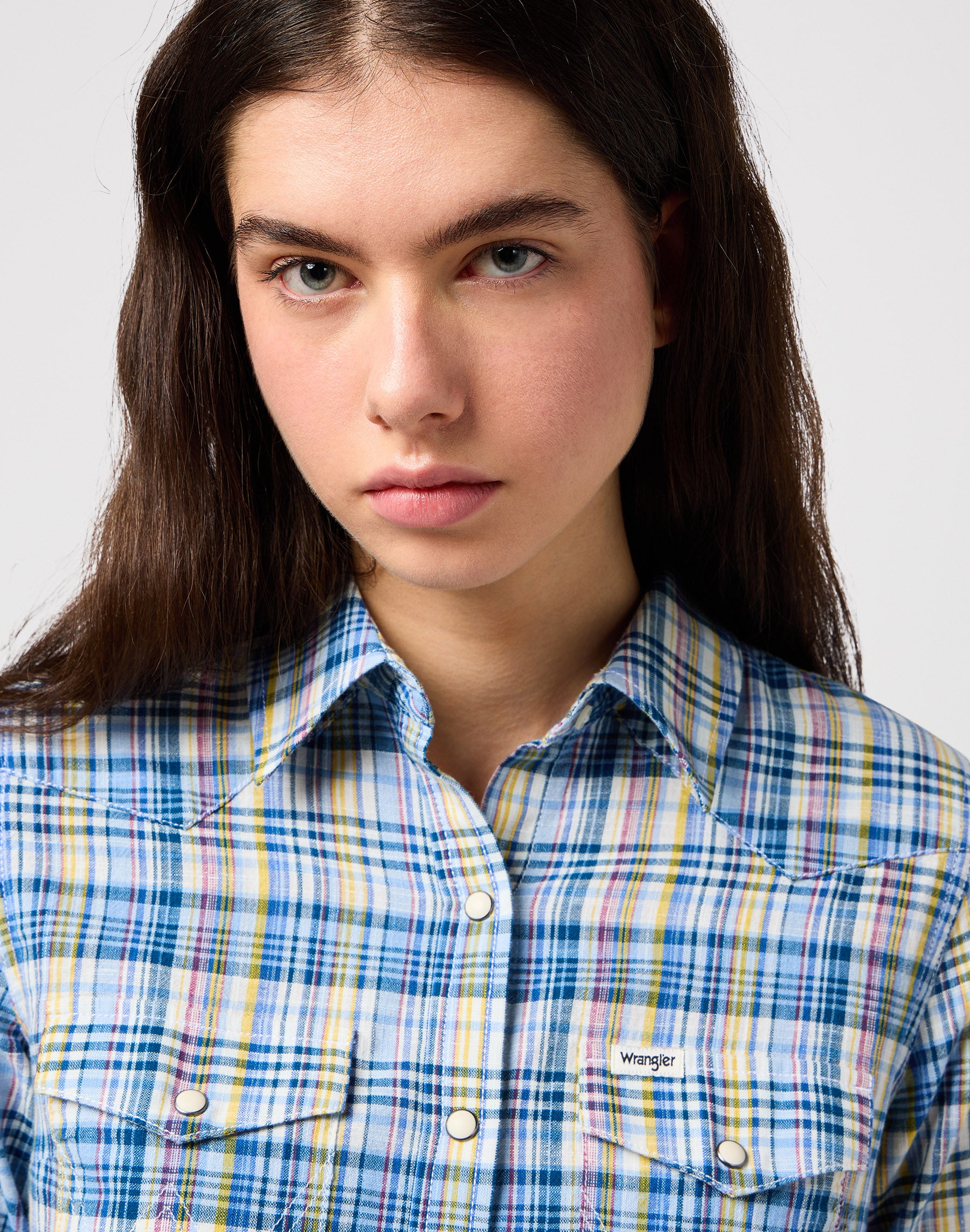 Slim Reg Western Shirt in Cerulean Shirts Wrangler   