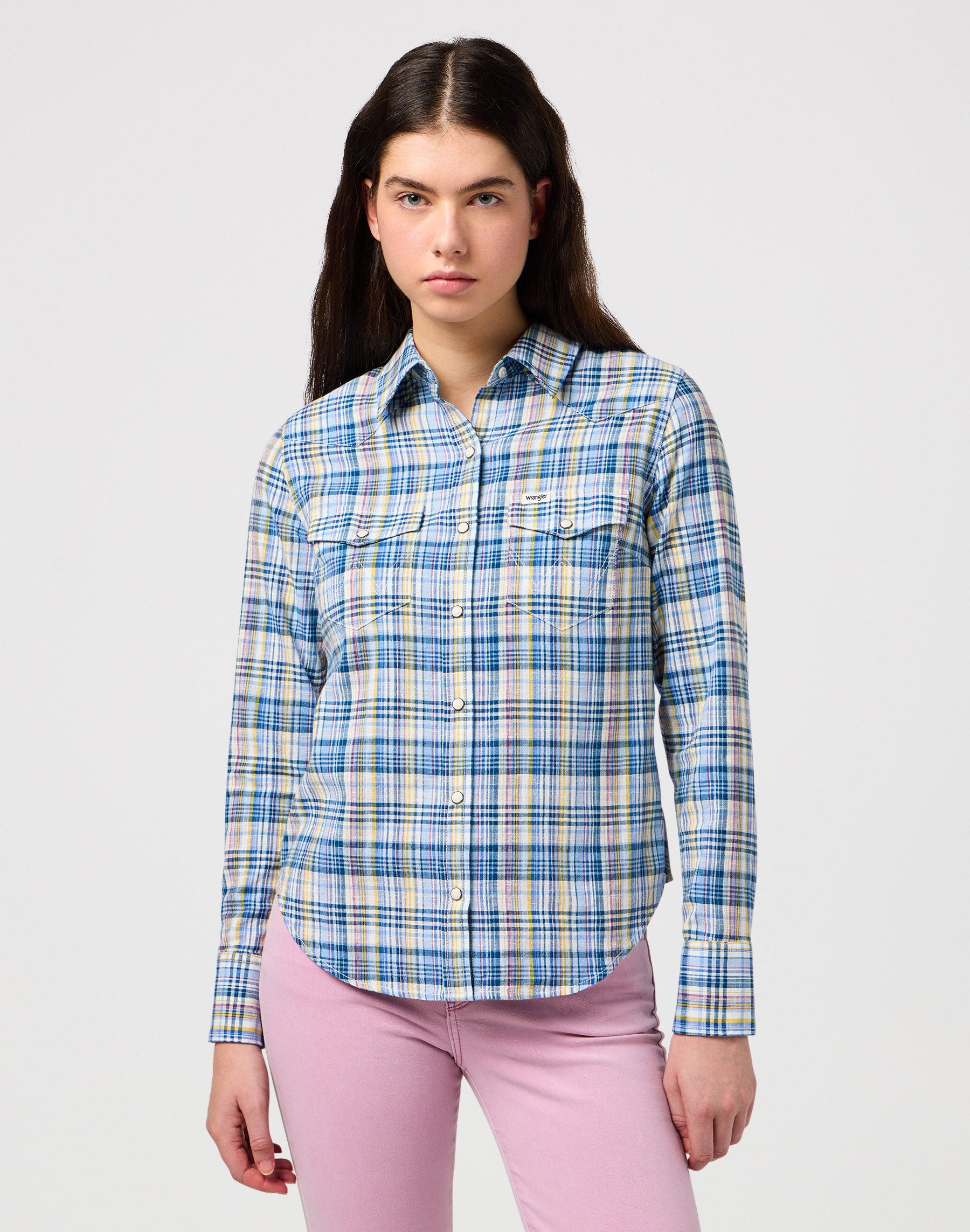 Slim Reg Western Shirt in Cerulean Shirts Wrangler   