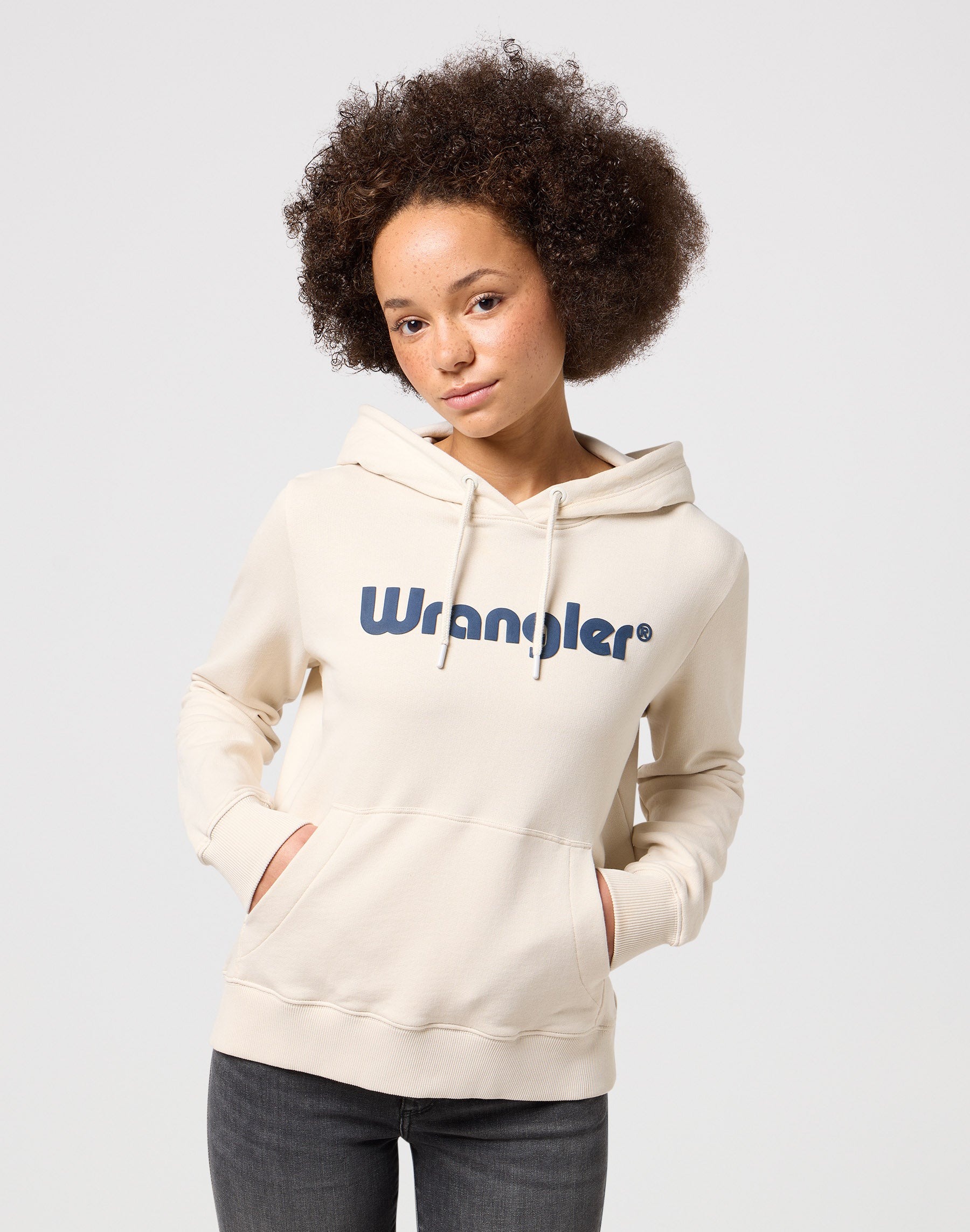 Regular hoodie in vintage white Wrangler hoodie   