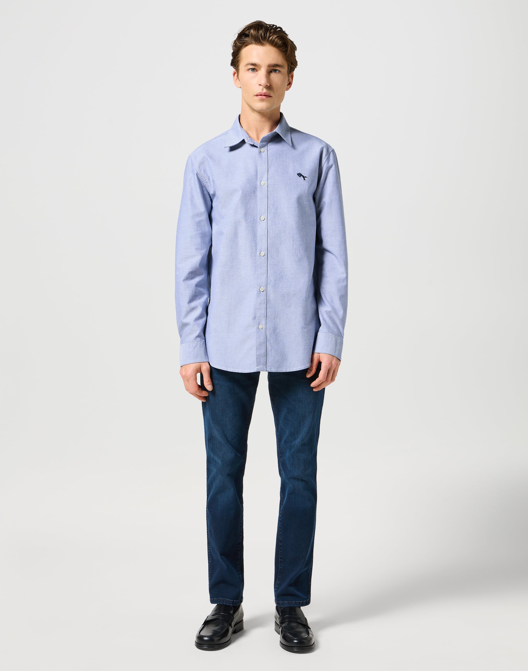 LS Shirt in Oxford Blue Shirts Wrangler