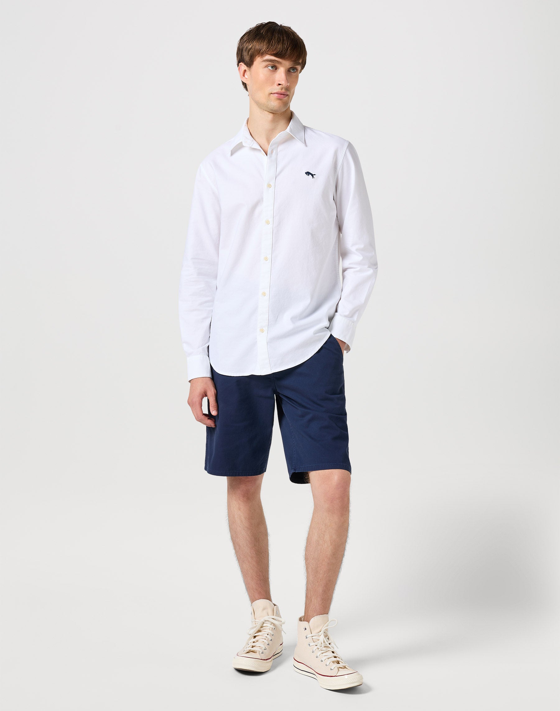 Longsleeves Shirt in White Oxford Shirts Wrangler   