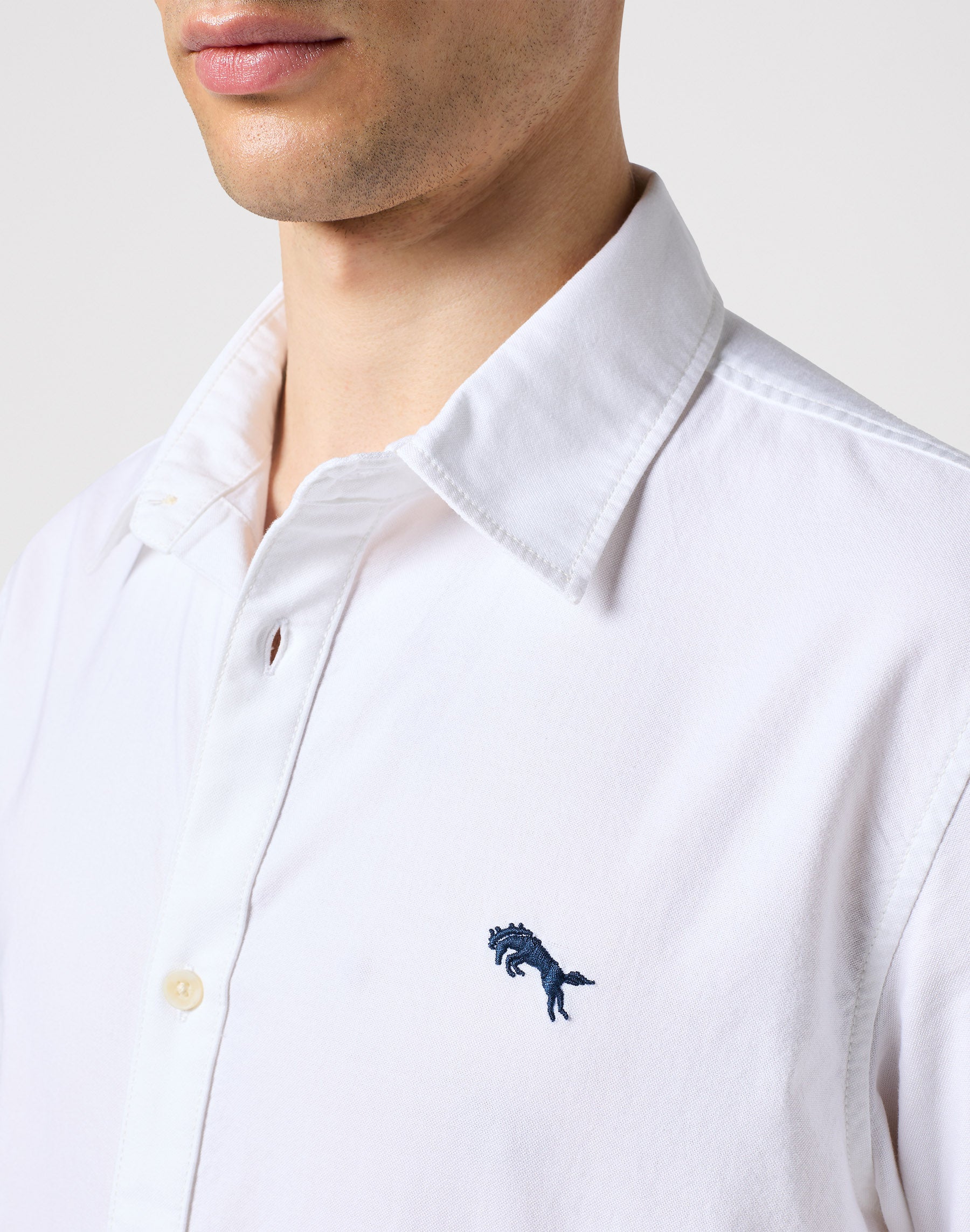 Longsleeves Shirt in White Oxford Shirts Wrangler   