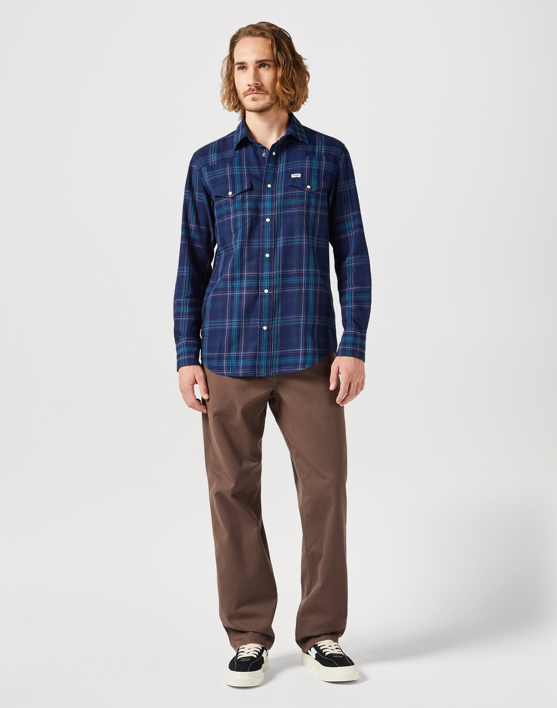 Longsleeves Western Shirt in Black Iris Shirts Wrangler   