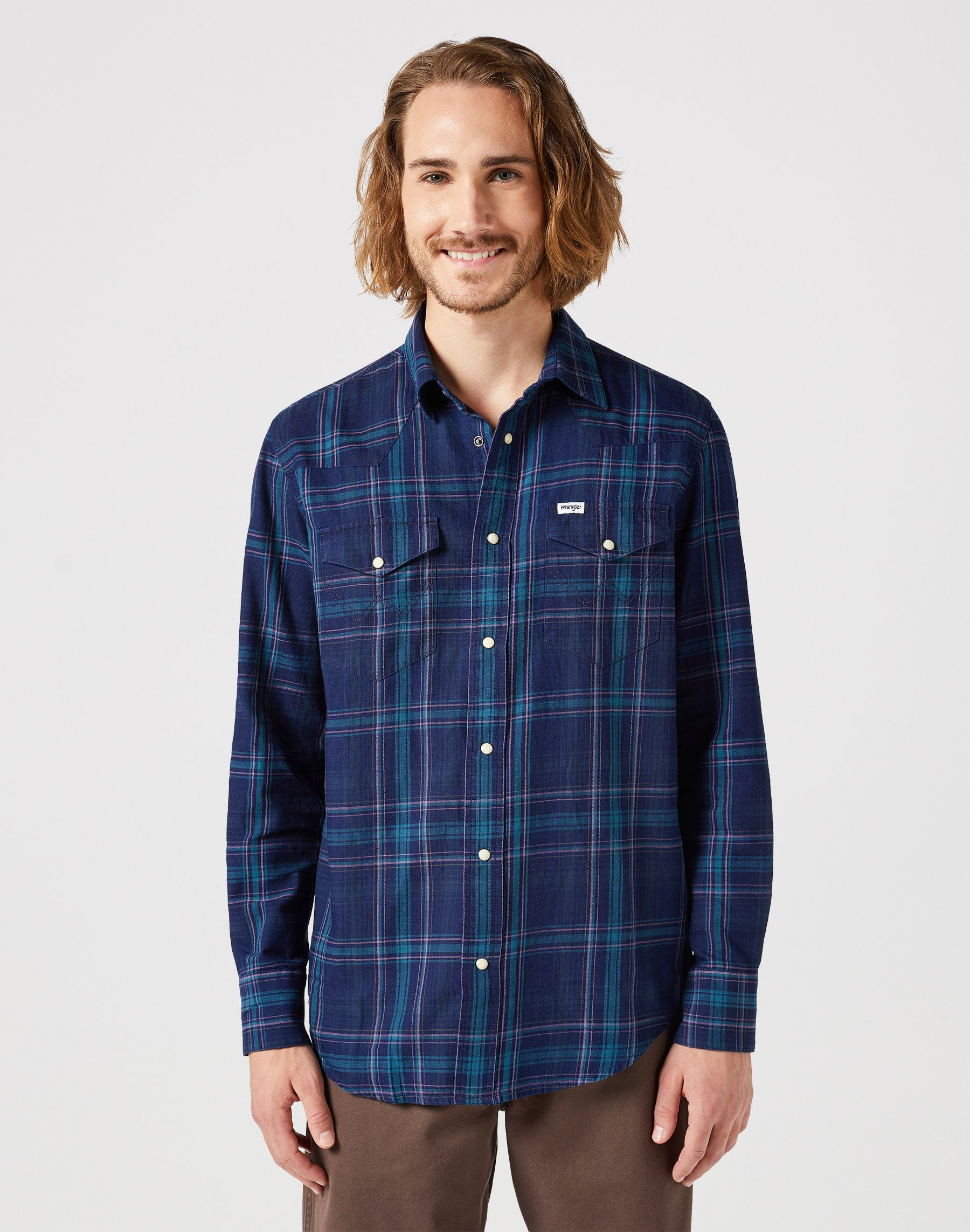 Longsleeves Western Shirt in Black Iris Shirts Wrangler   