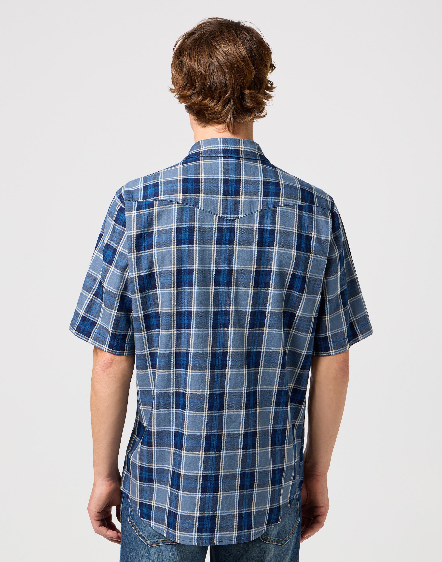 Western Shirt in Light Blue Indigo Shirts Wrangler   