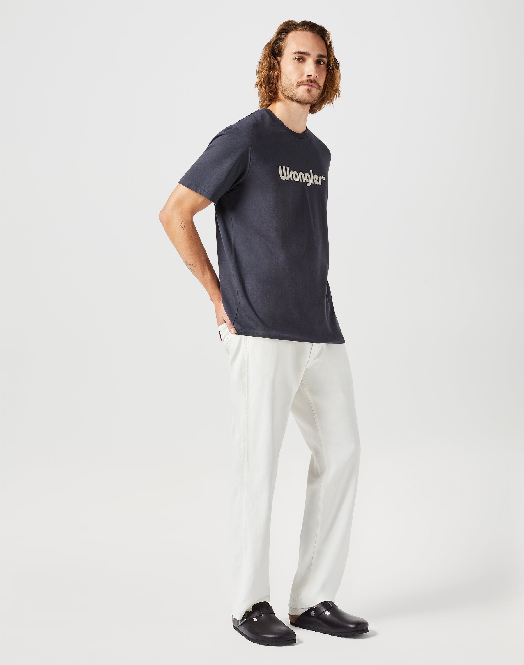 Logo Tee in Black T-Shirts Wrangler   