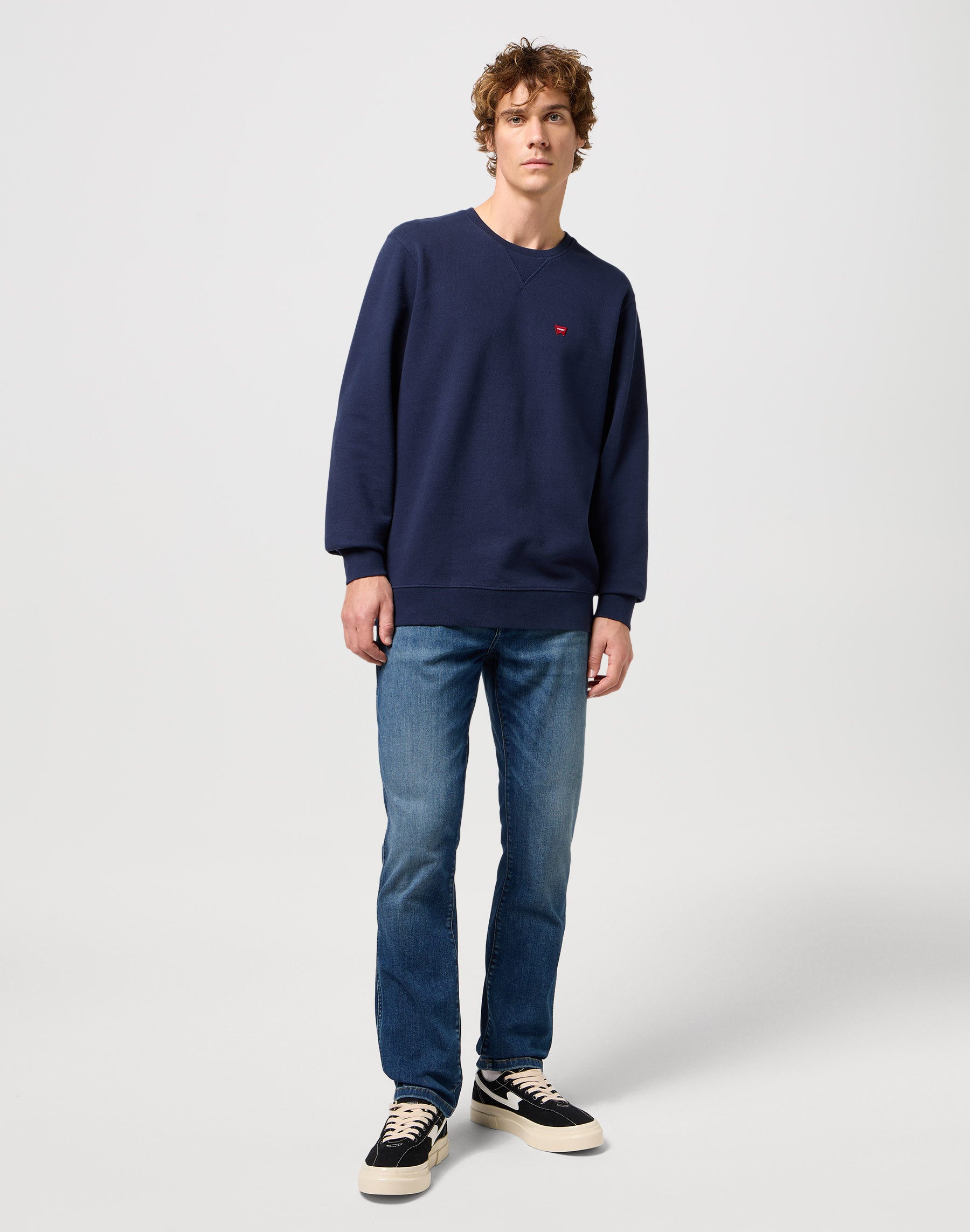 Sign Off Crew in Navy Sweatshirts Wrangler   