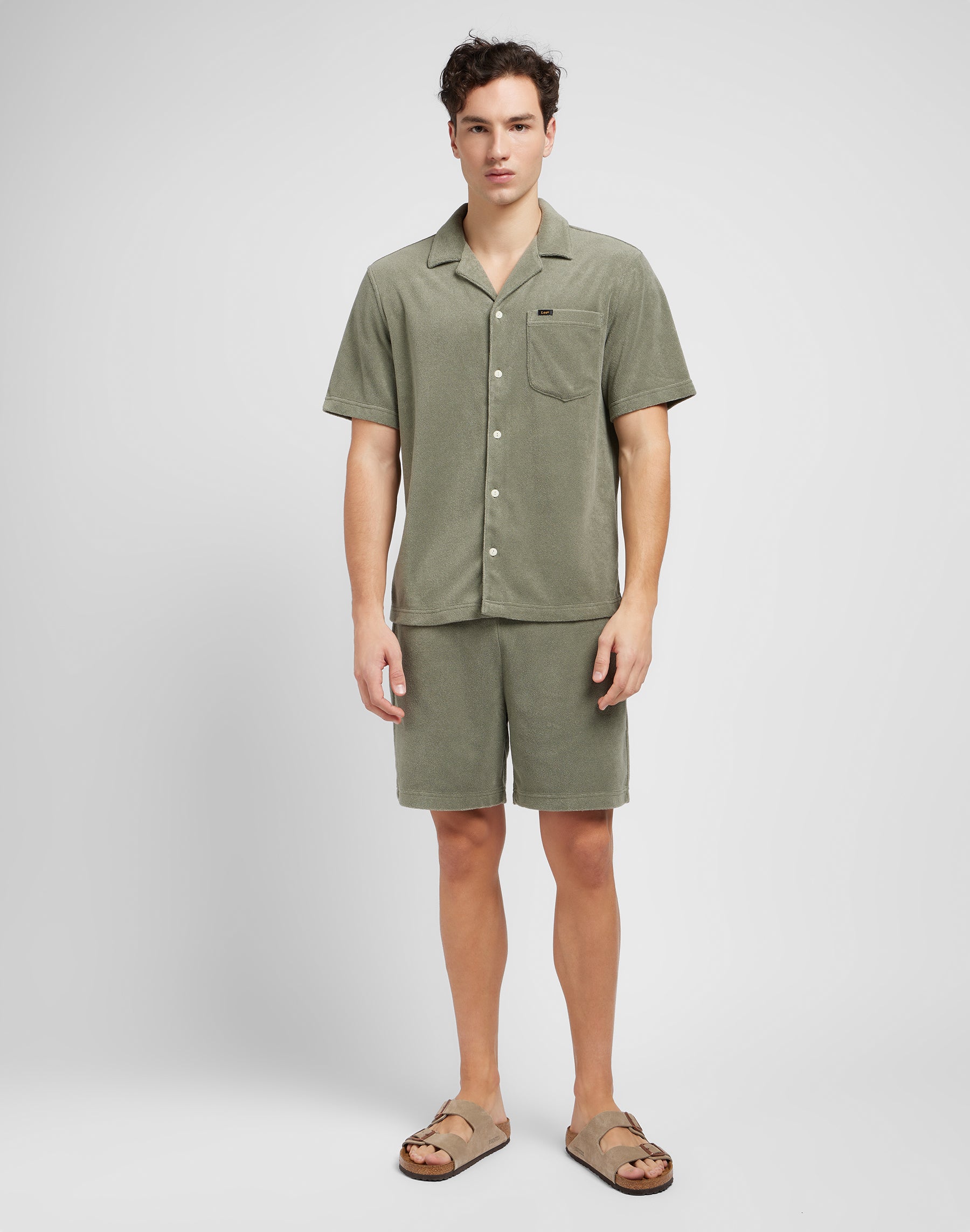 Knit Camp Shirt in Olive Grove Shirts Lee   