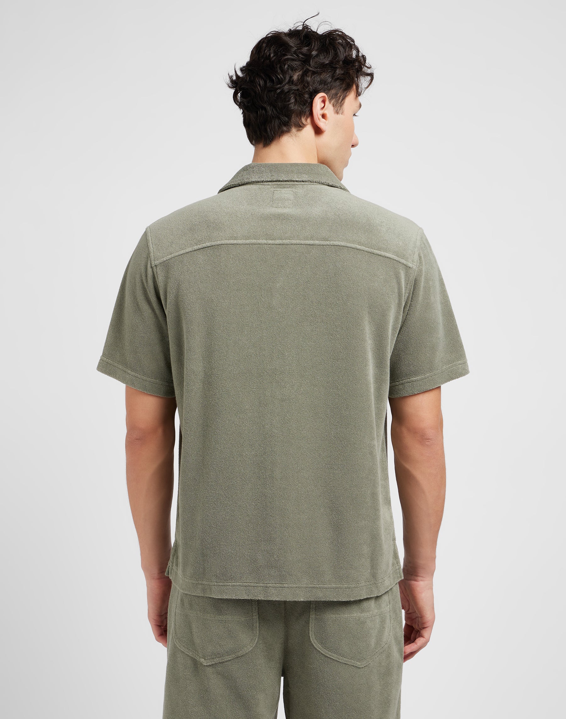 Knit Camp Shirt in Olive Grove Shirts Lee   