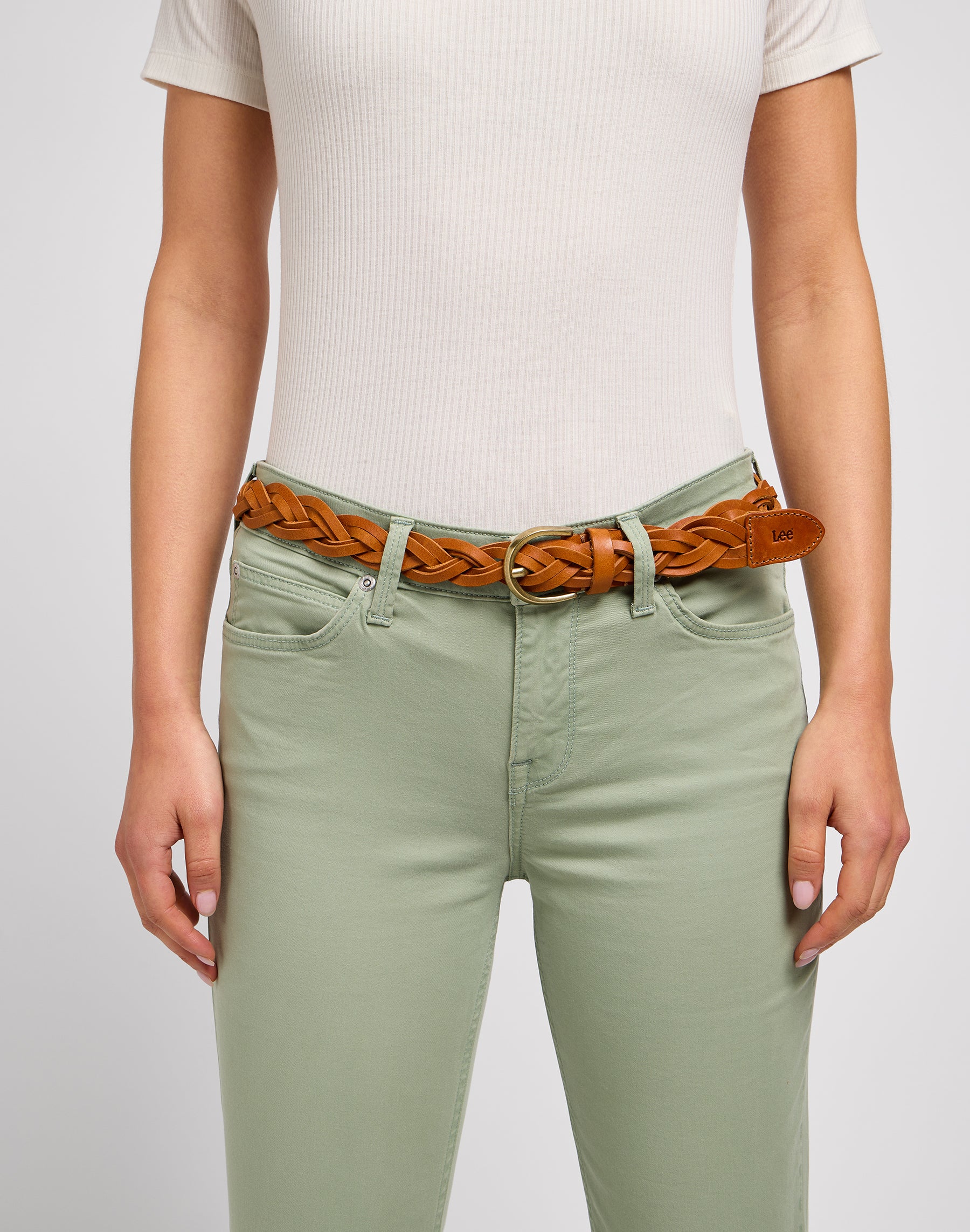 Braided Belt in Tan Belt Lee   