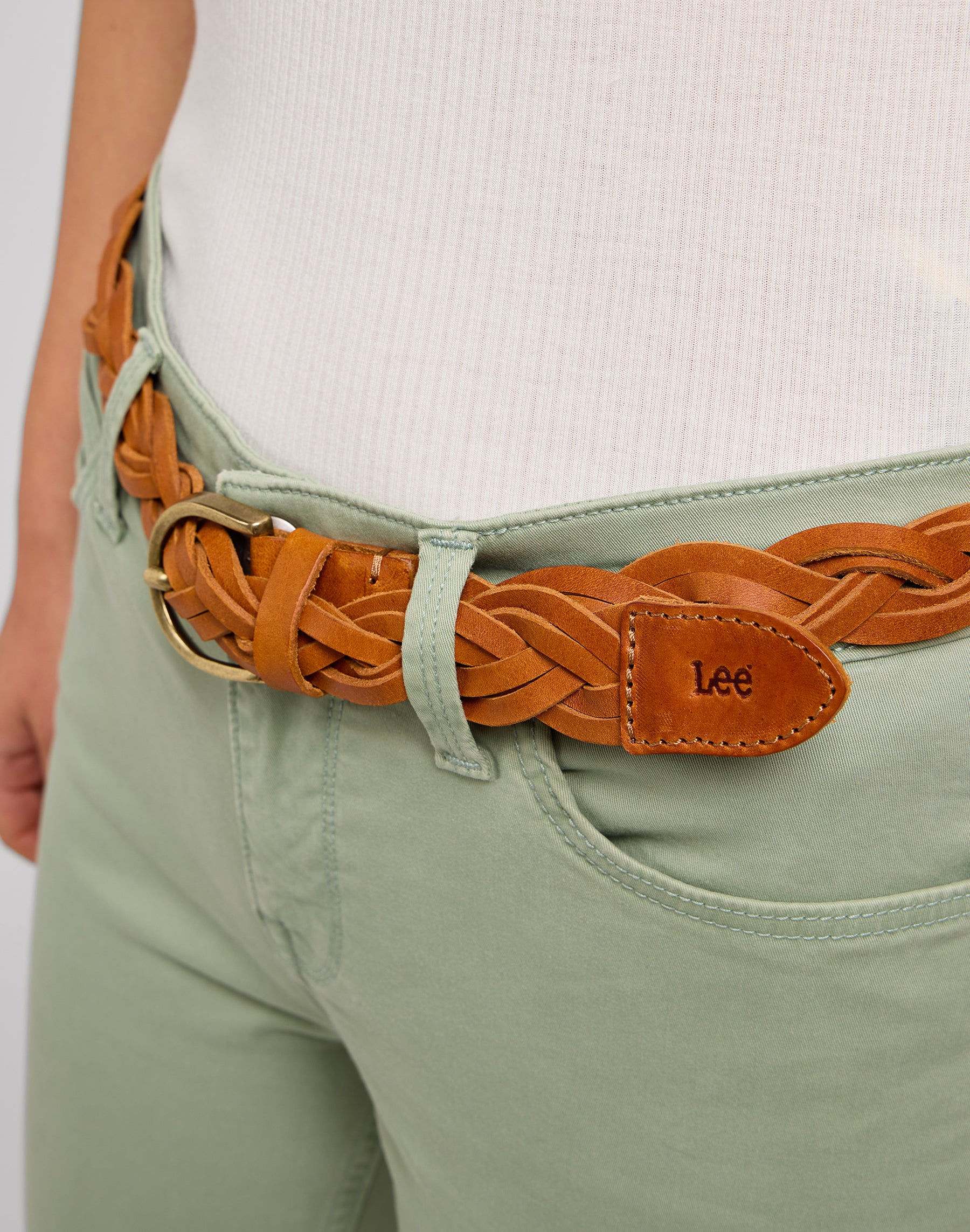 Braided Belt in Tan Belt Lee   