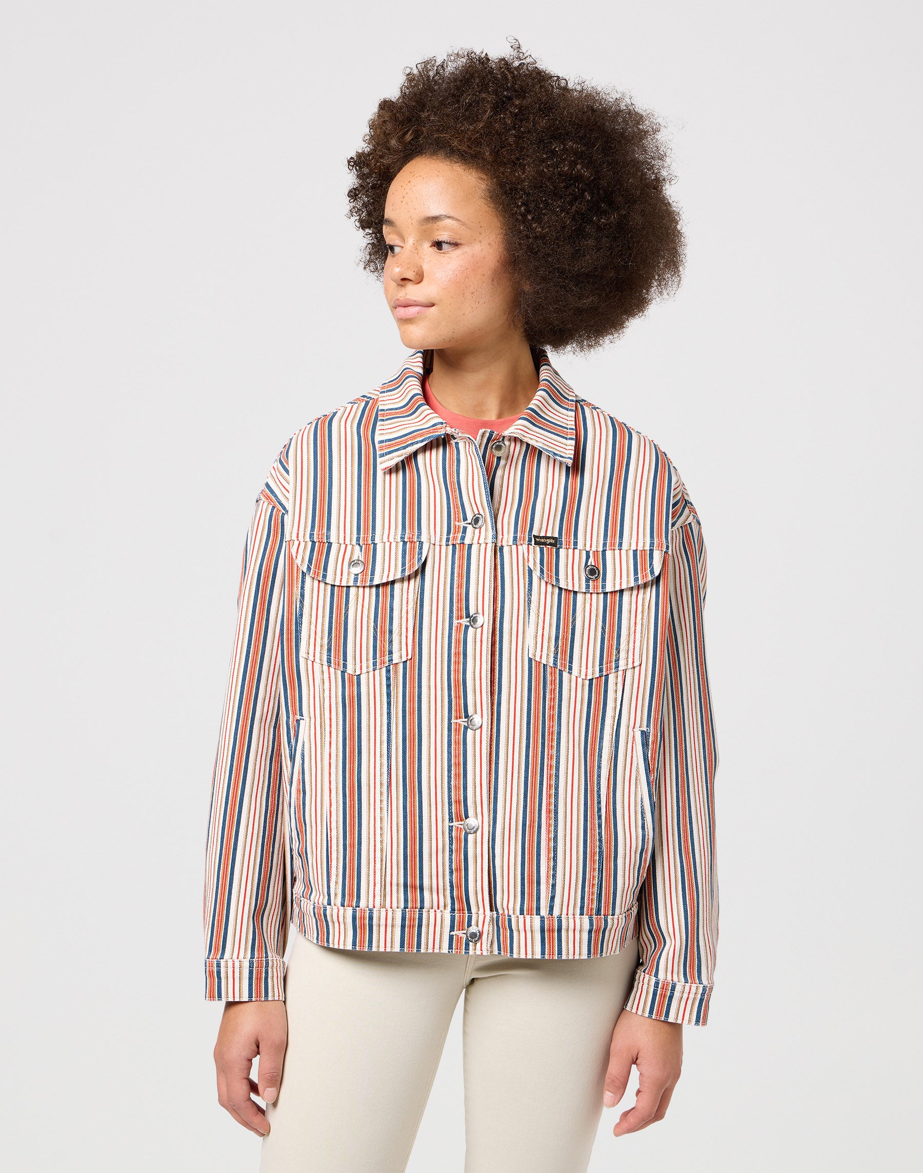 Girlfriend Jacket in Americana Stripe Jackets Wrangler   